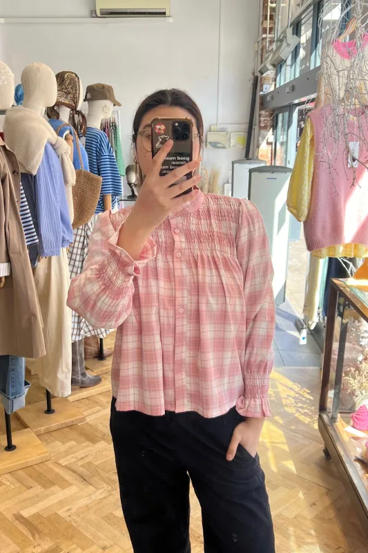 Klara Tartan Shirt -Rosa made by Ost London