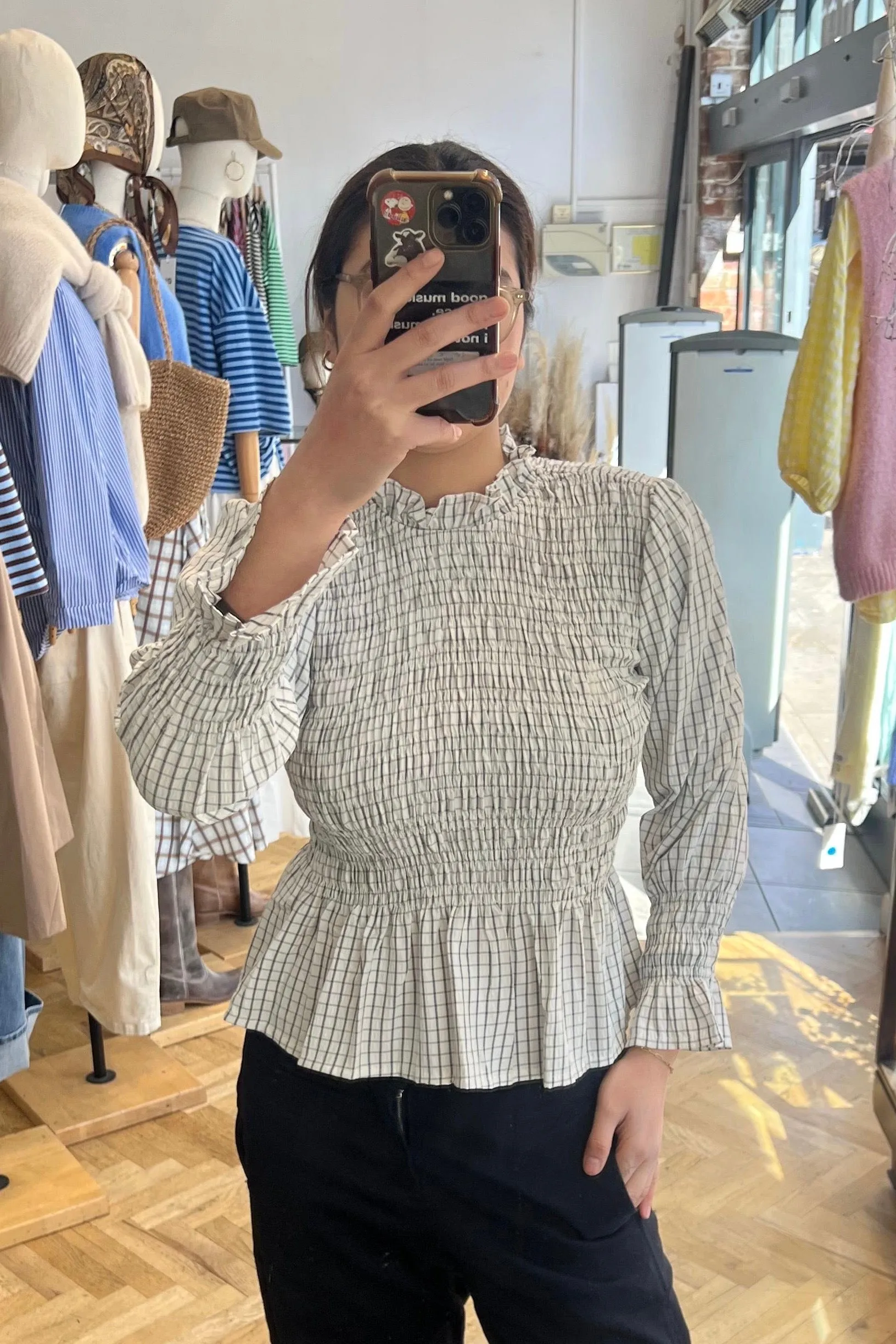 Leonora Smocked Blouse -White sold by Ost London