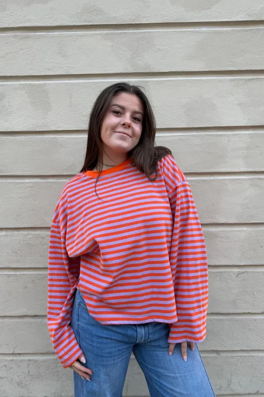 Anna Crewneck -Lilac/Orange made by Ost London