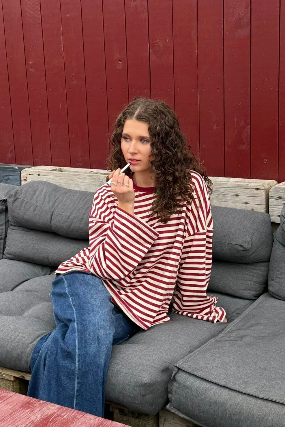 Anna Crewneck -Bordeaux sold by Ost London product image thumbnail 2