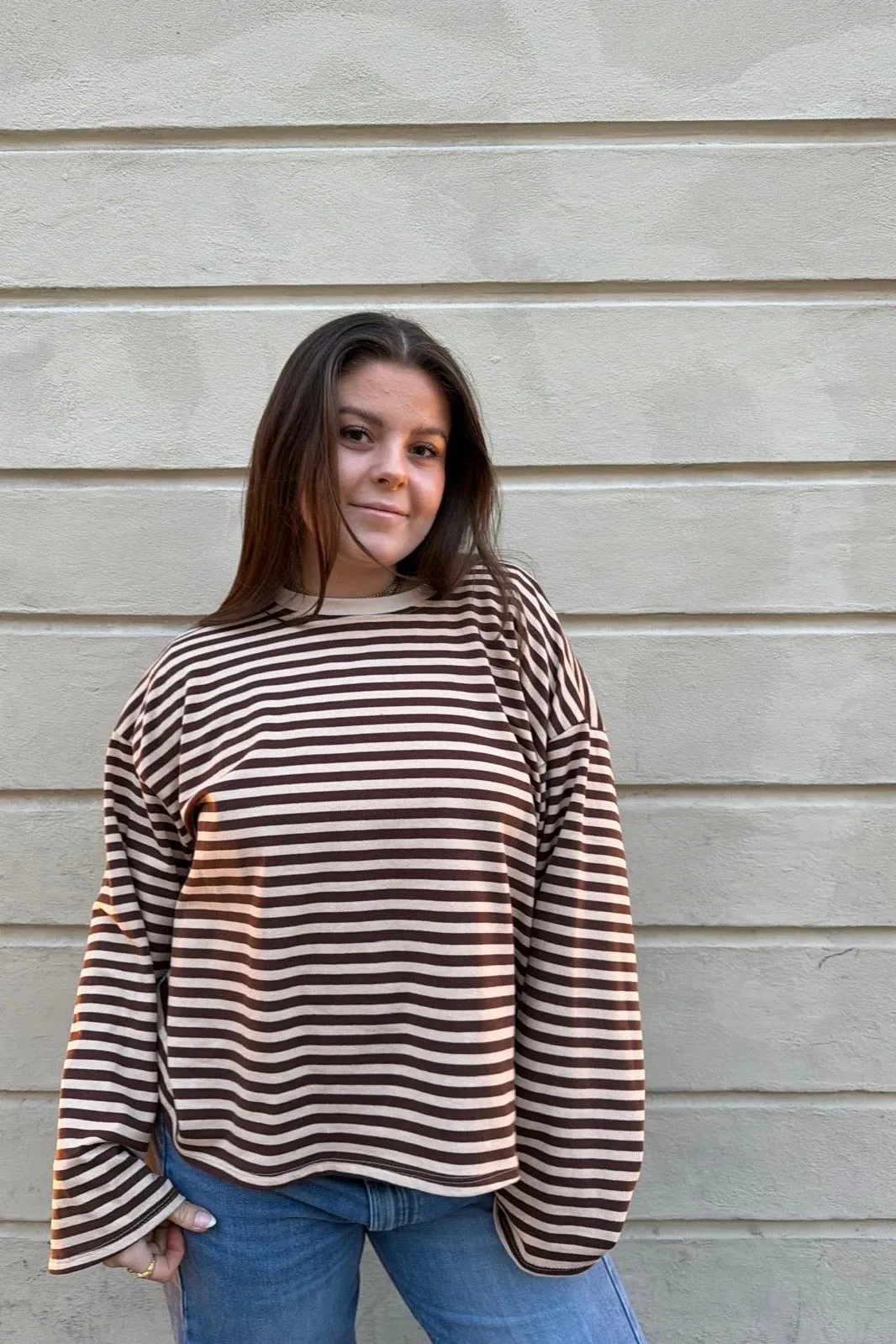 Anna Crewneck -Chocolate/Cream sold by Ost London product image thumbnail 3