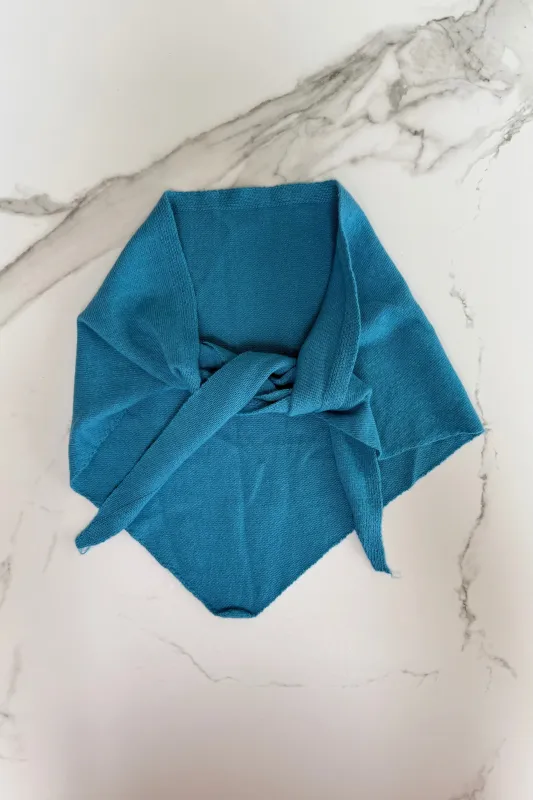 Dina Cashmere Triangle Scarf  -Teal made by Ost London