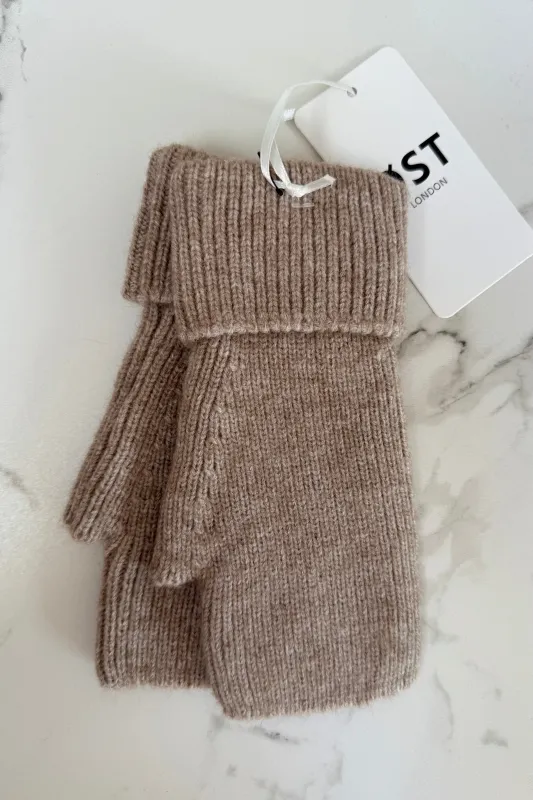 Ellen Wool Mittens -Taupe made by Ost London