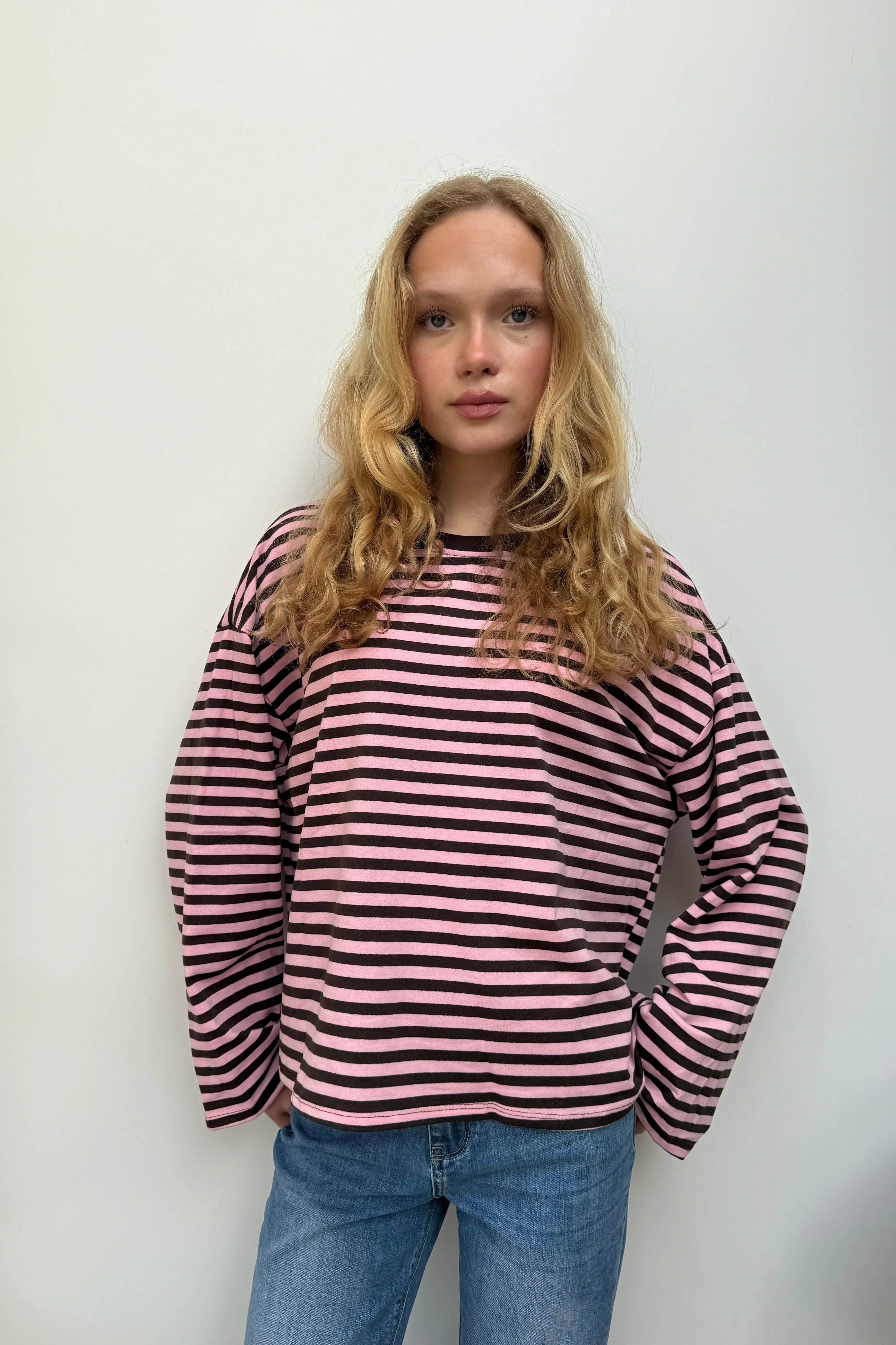 Anna Crewneck -Light Pink/Brown sold by Ost London