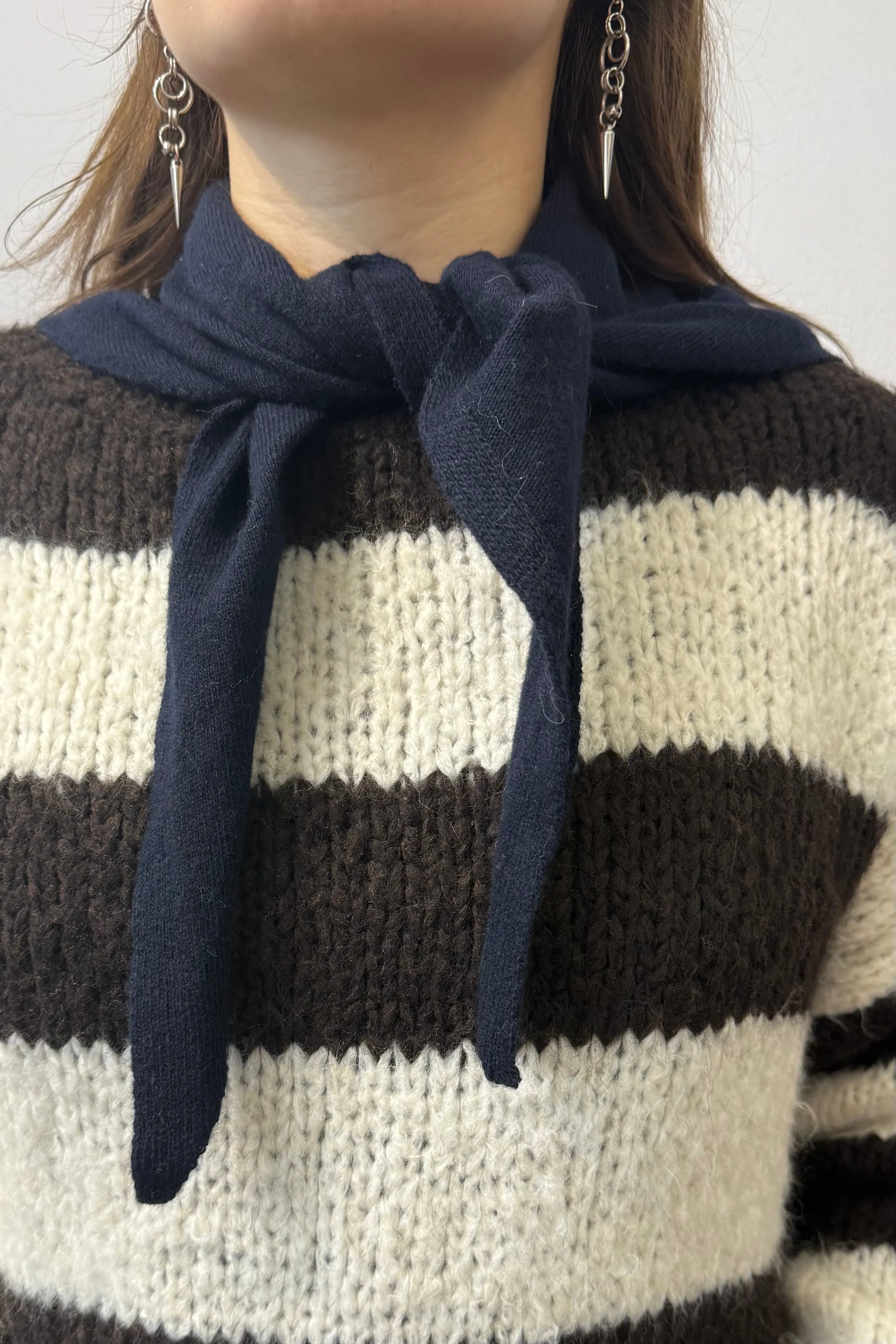 Dina Cashmere Triangle Scarf -Navy sold by Ost London product image thumbnail 2