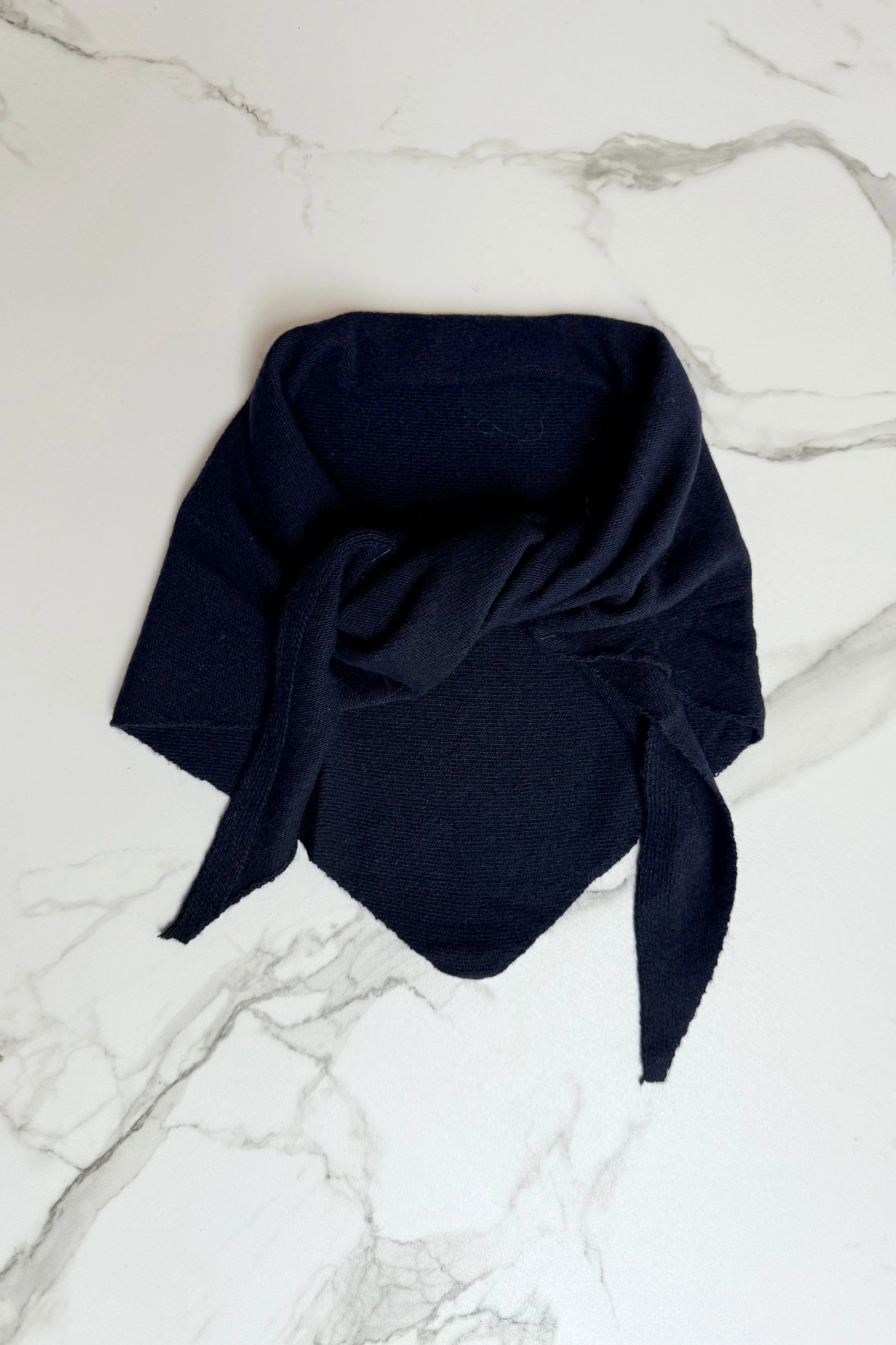 Dina Cashmere Triangle Scarf -Navy sold by Ost London