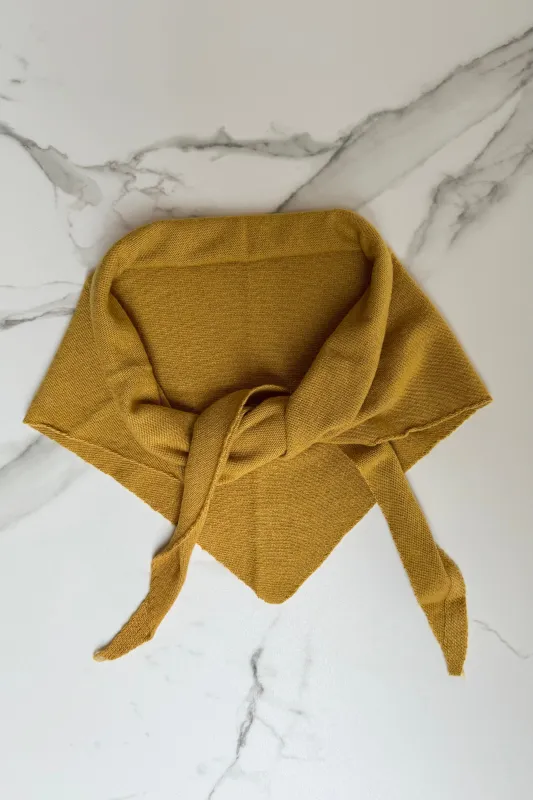Dina Cashmere Triangle Scarf -Mustard made by Ost London