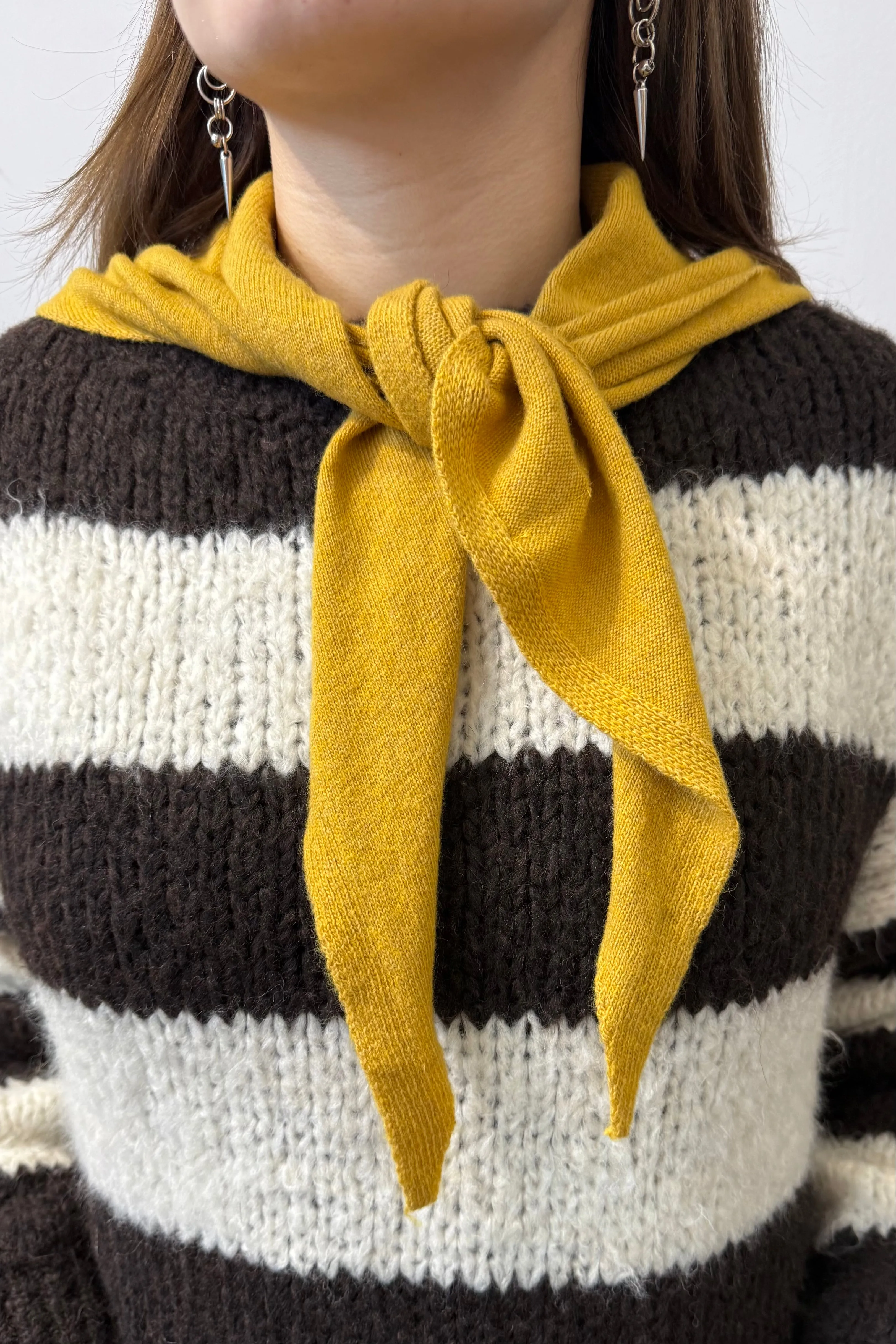 Dina Cashmere Triangle Scarf -Mustard sold by Ost London product image thumbnail 2