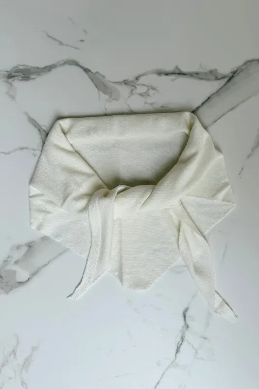 Dina Cashmere Triangle Scarf -Cream made by Ost London