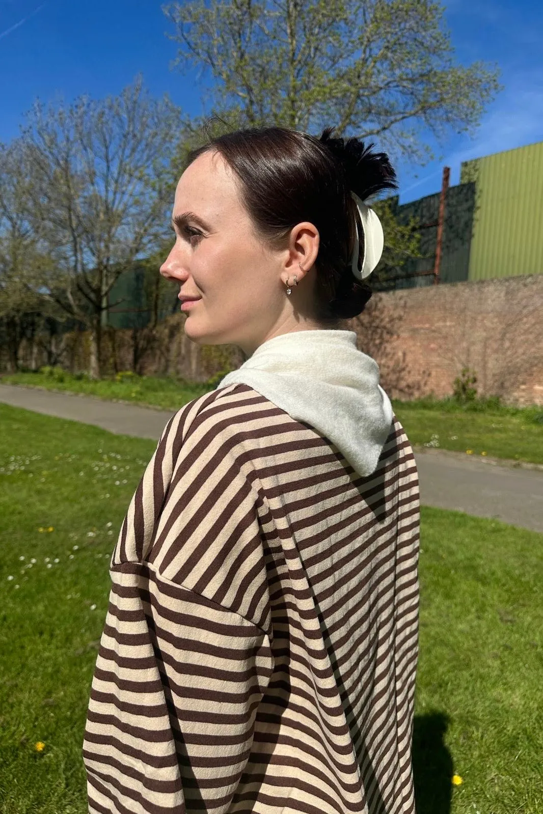 Dina Cashmere Triangle Scarf -Cream sold by Ost London product image thumbnail 2