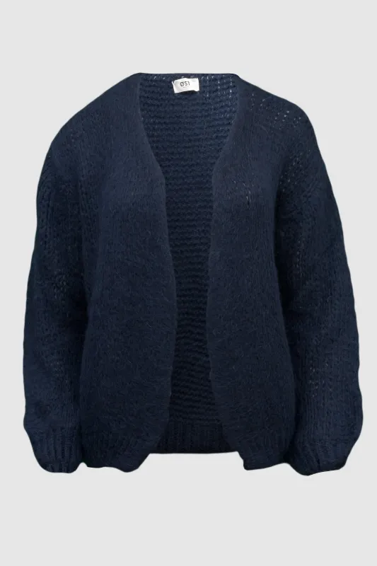 Smila Mohair Cardigan -Navy made by Ost London