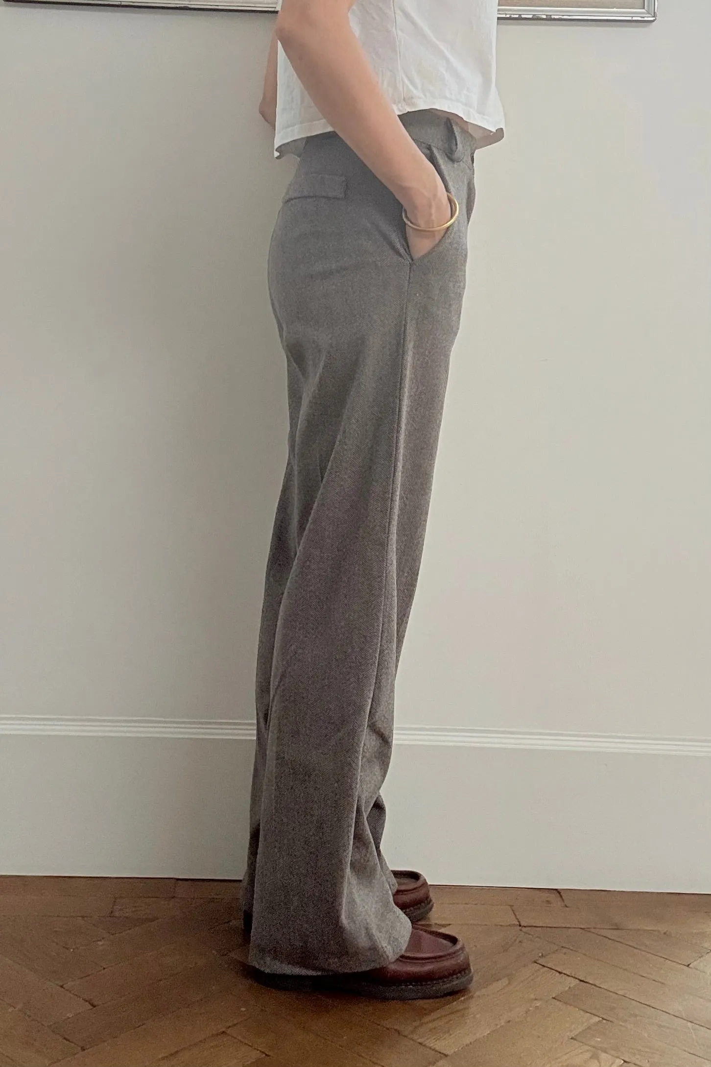 Selma Herringbone Trousers -Brown sold by Ost London product image thumbnail 2