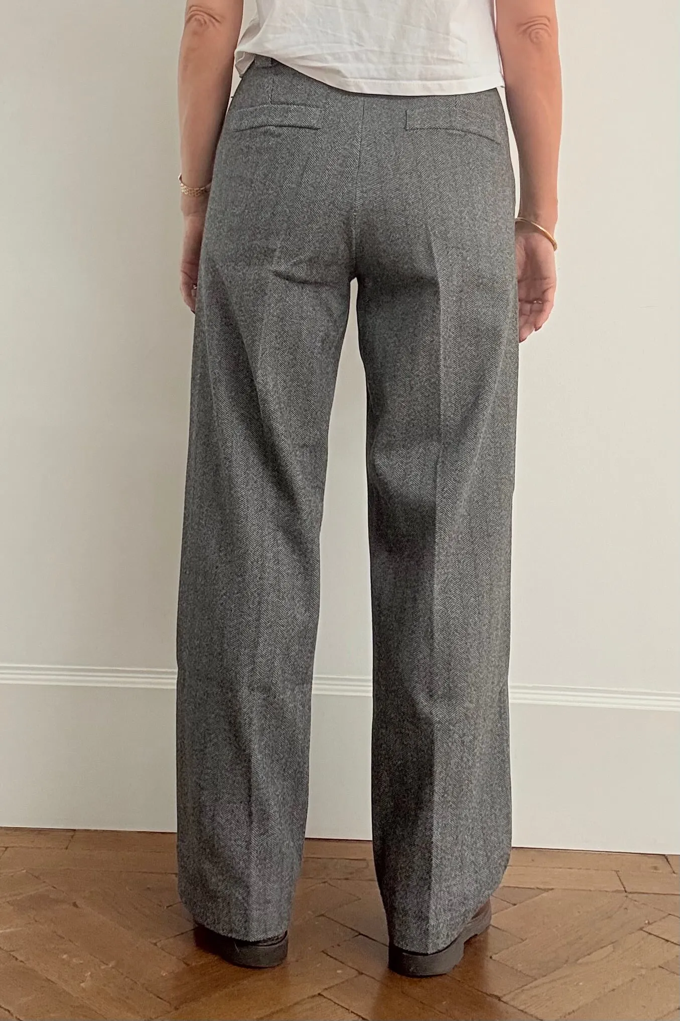 Selma Herringbone Trousers -Grey sold by Ost London product image thumbnail 3
