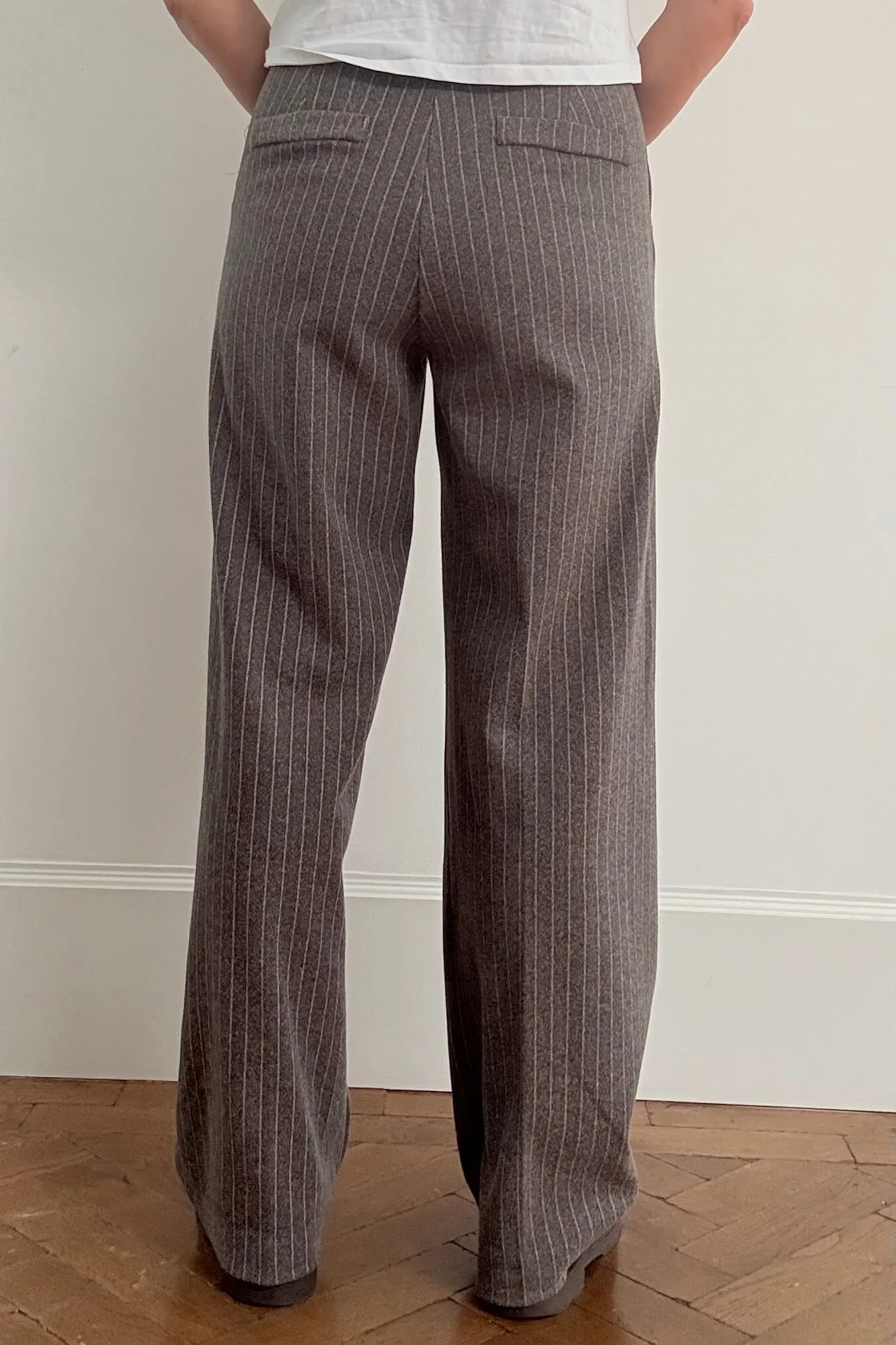 Selma Pinstripe Trousers-Brown sold by Ost London product image thumbnail 3