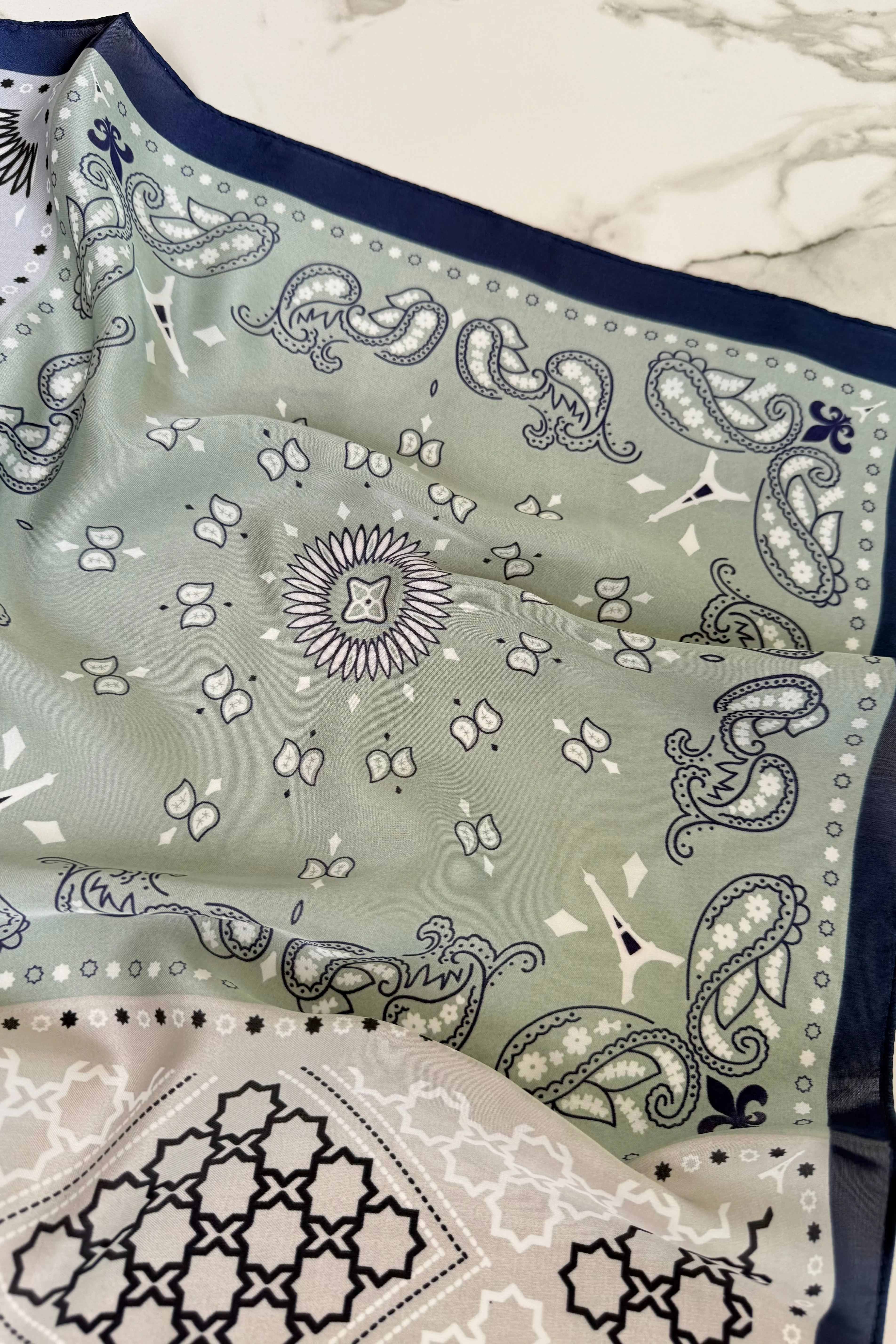 Vilja Scarf -Retro Blue sold by Ost London product image thumbnail 5
