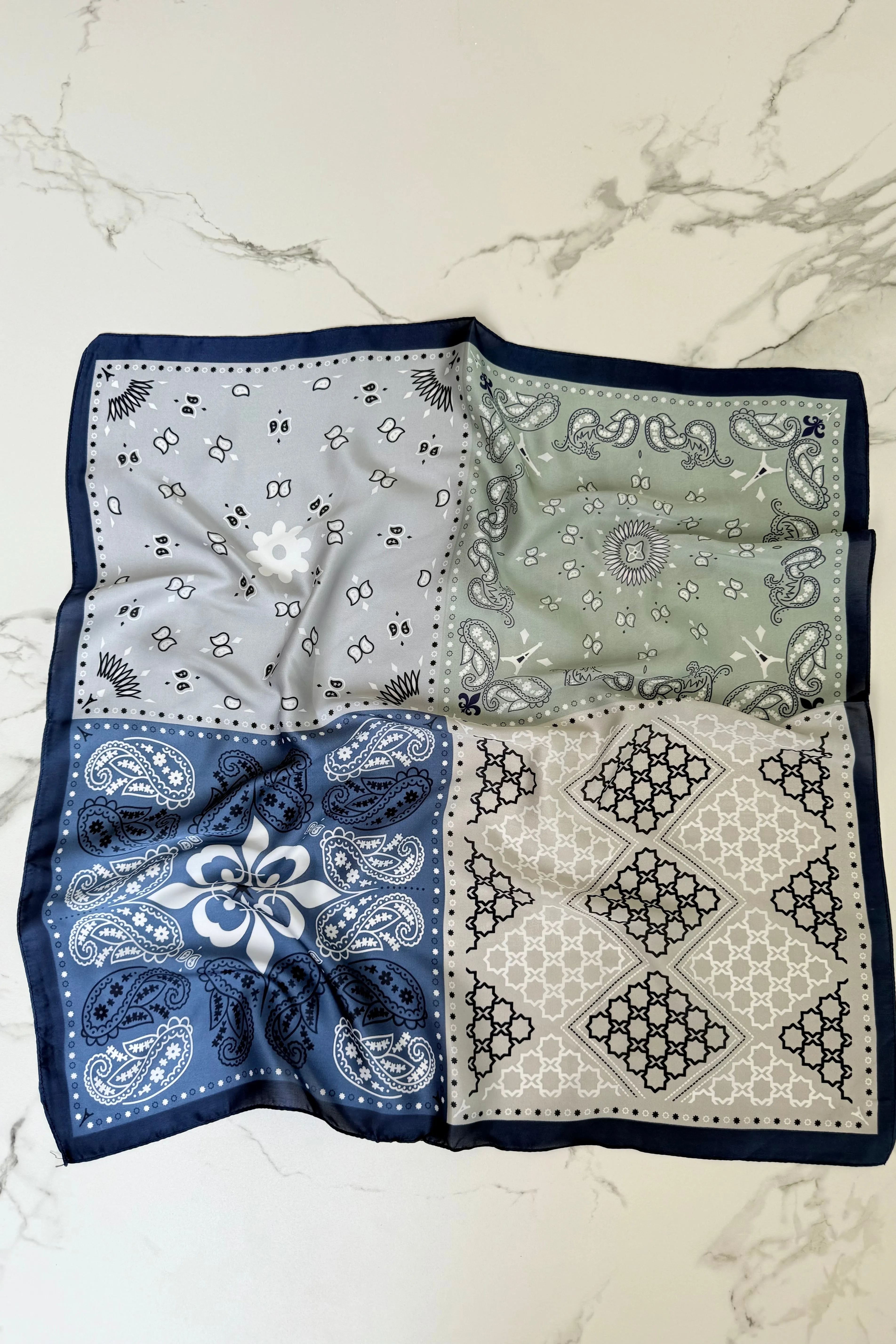 Vilja Scarf -Retro Blue sold by Ost London product image thumbnail 3