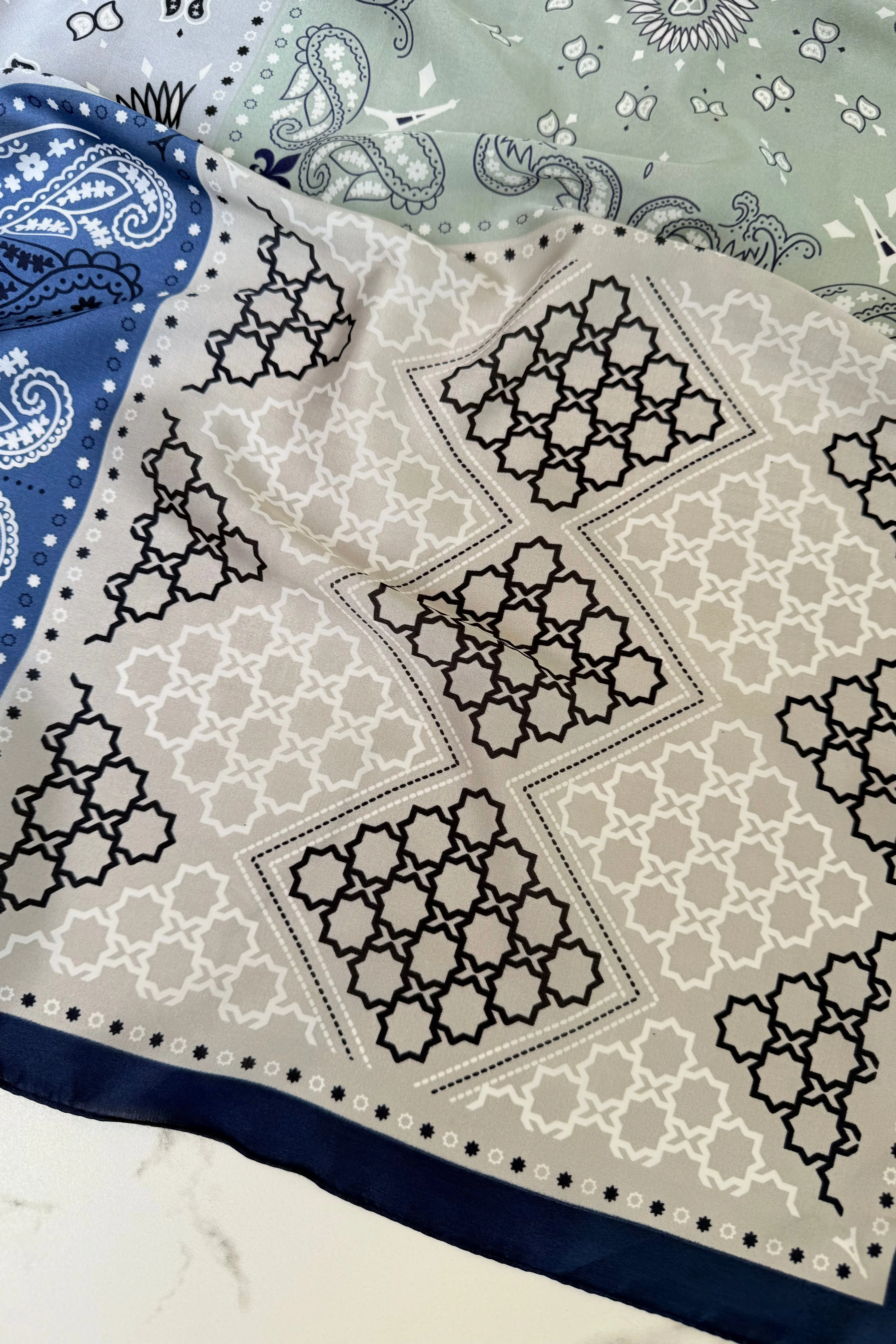 Vilja Scarf -Retro Blue sold by Ost London product image thumbnail 4