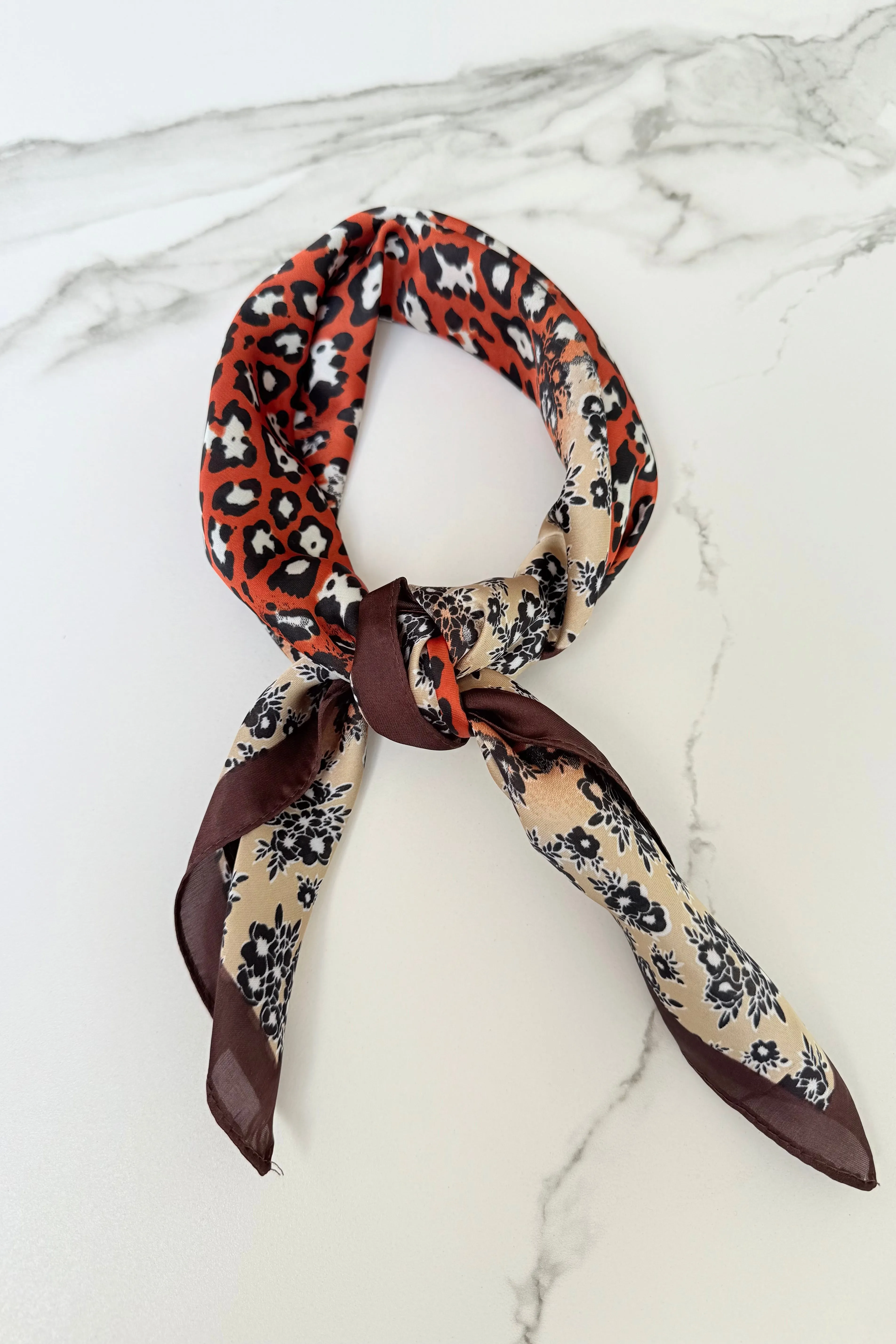 Vilja Scarf -Leopard Dark Orange sold by Ost London