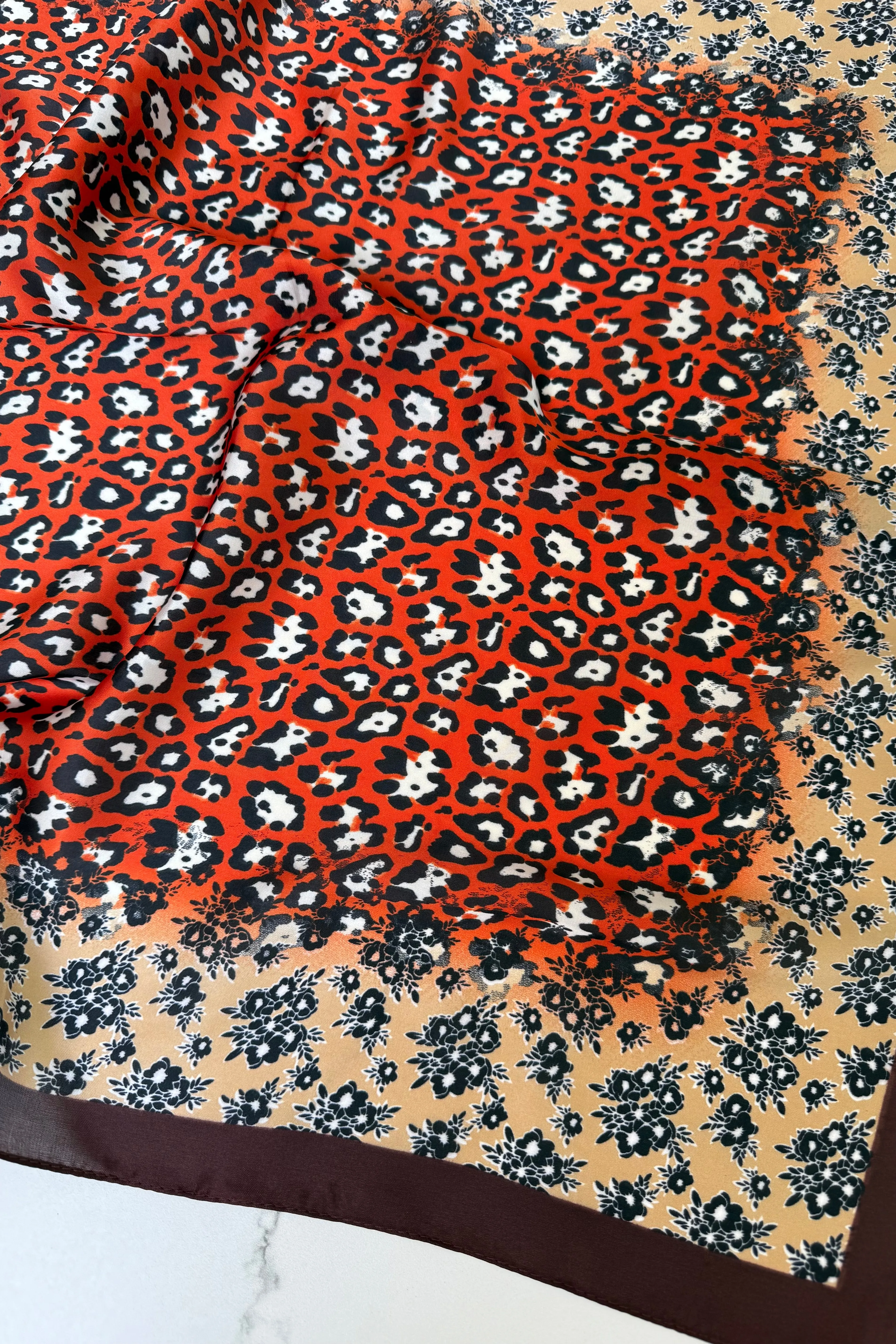 Vilja Scarf -Leopard Dark Orange sold by Ost London product image thumbnail 2