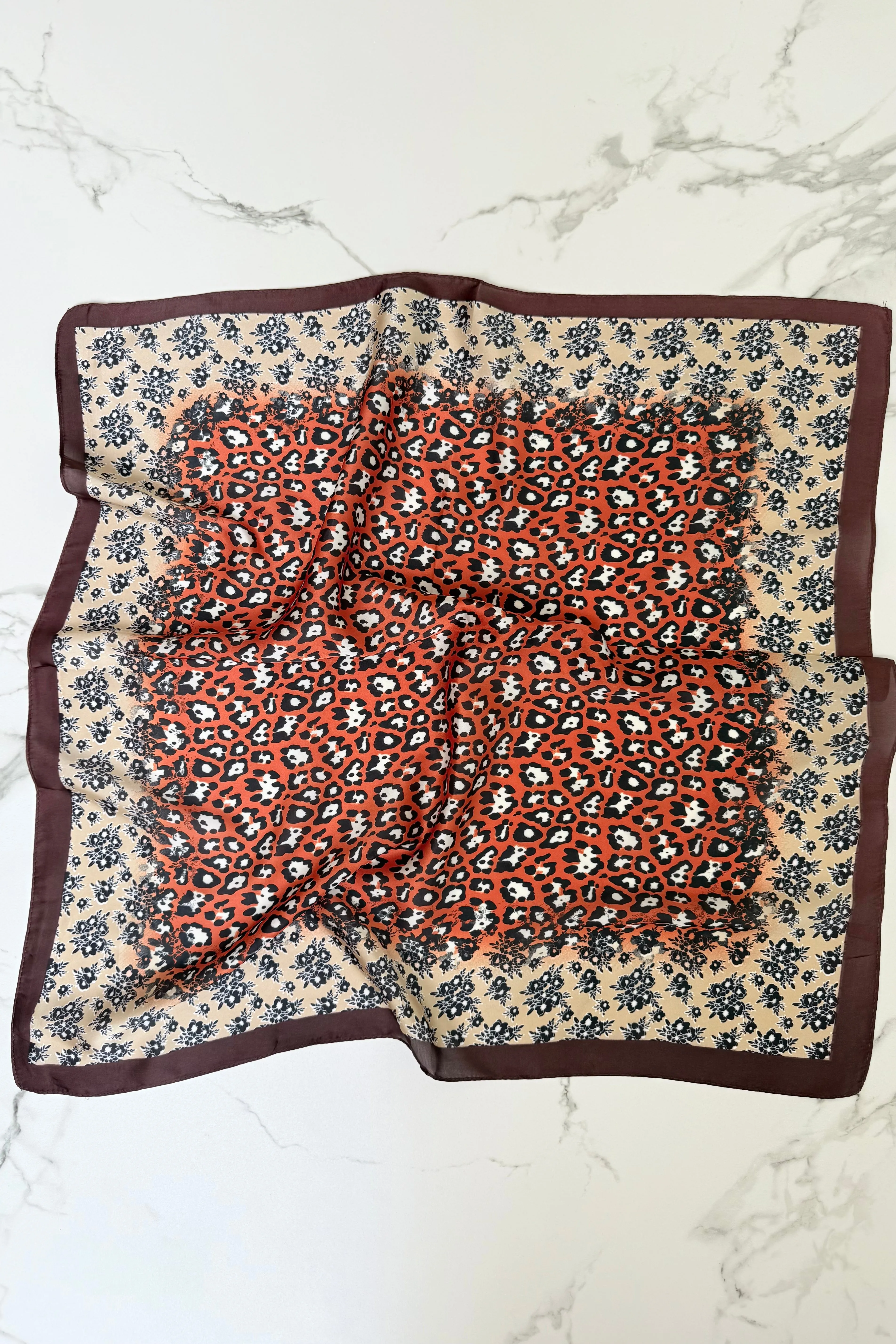 Vilja Scarf -Leopard Dark Orange sold by Ost London product image thumbnail 3