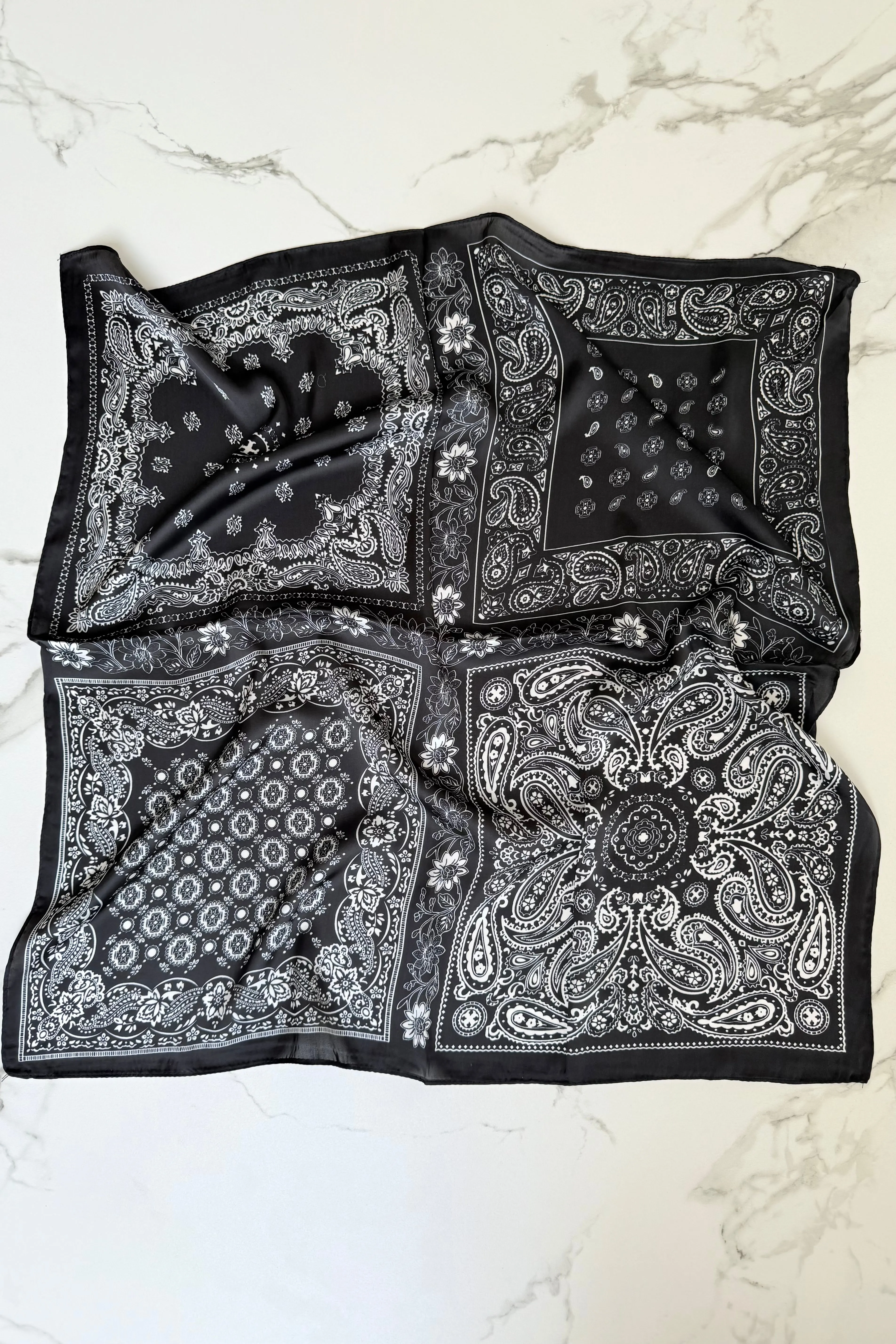 Vilja Scarf -Black/White Paisley sold by Ost London product image thumbnail 2