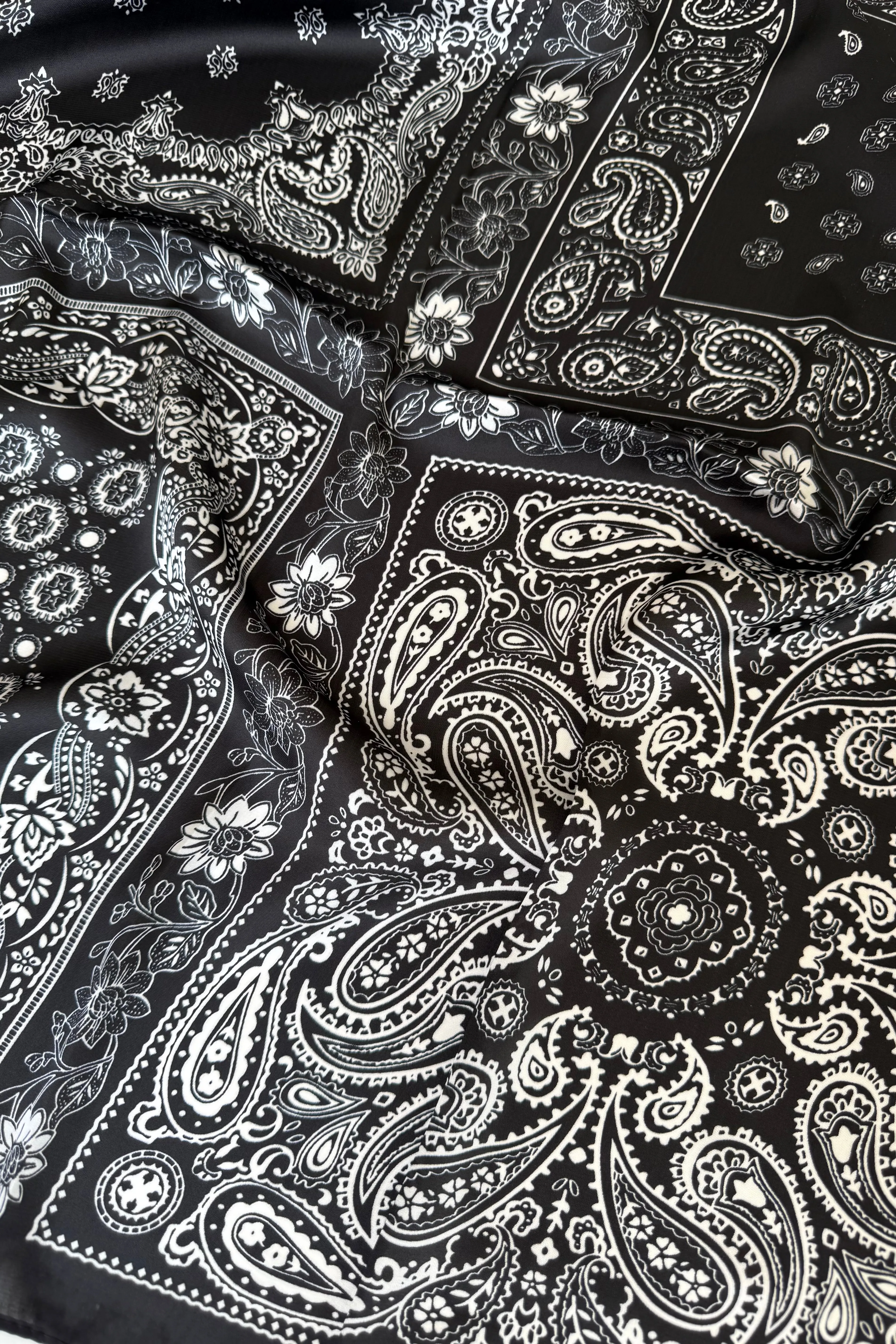 Vilja Scarf -Black/White Paisley sold by Ost London product image thumbnail 3