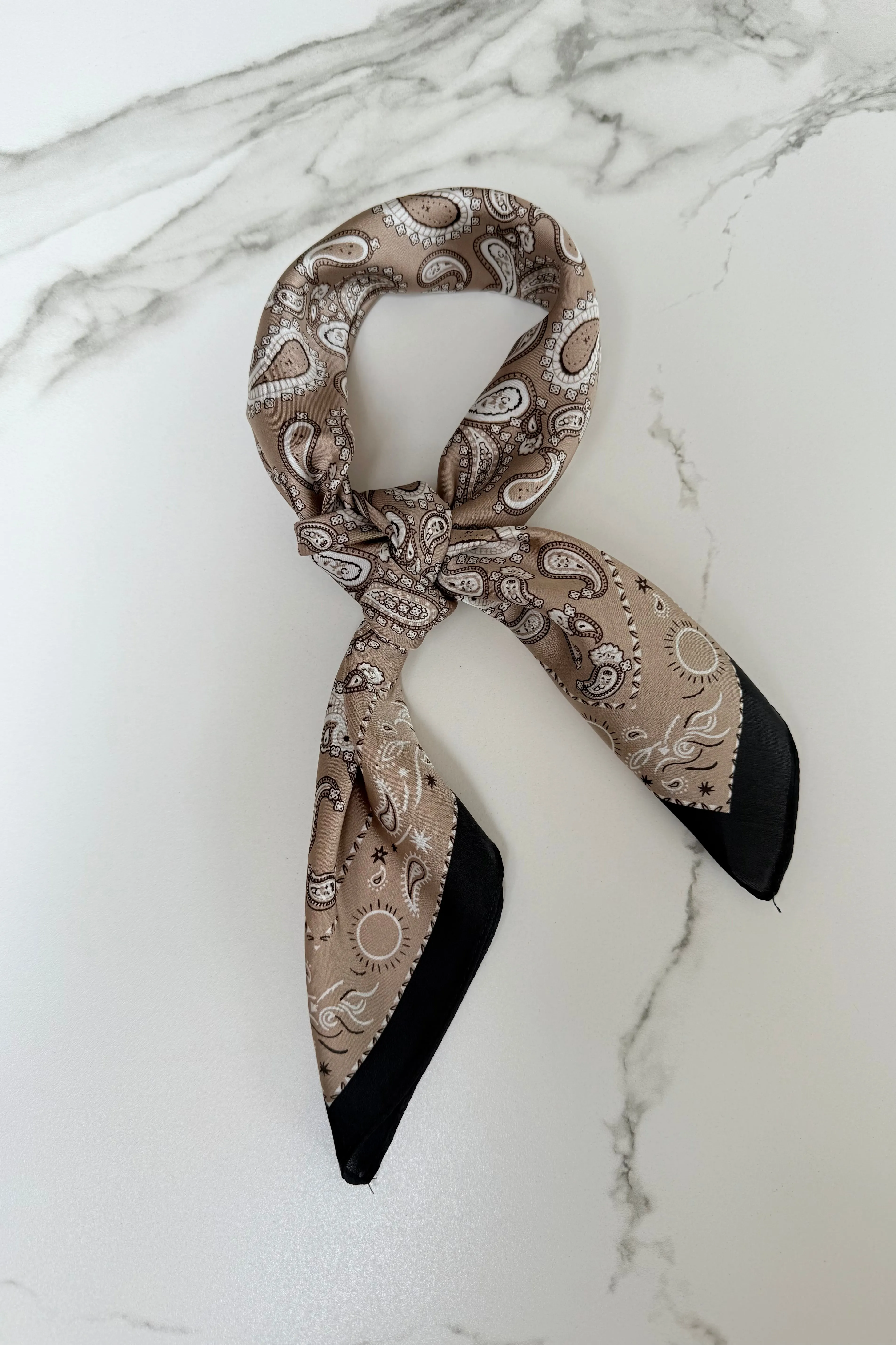 Vilja Scarf -Beige Paisley sold by Ost London
