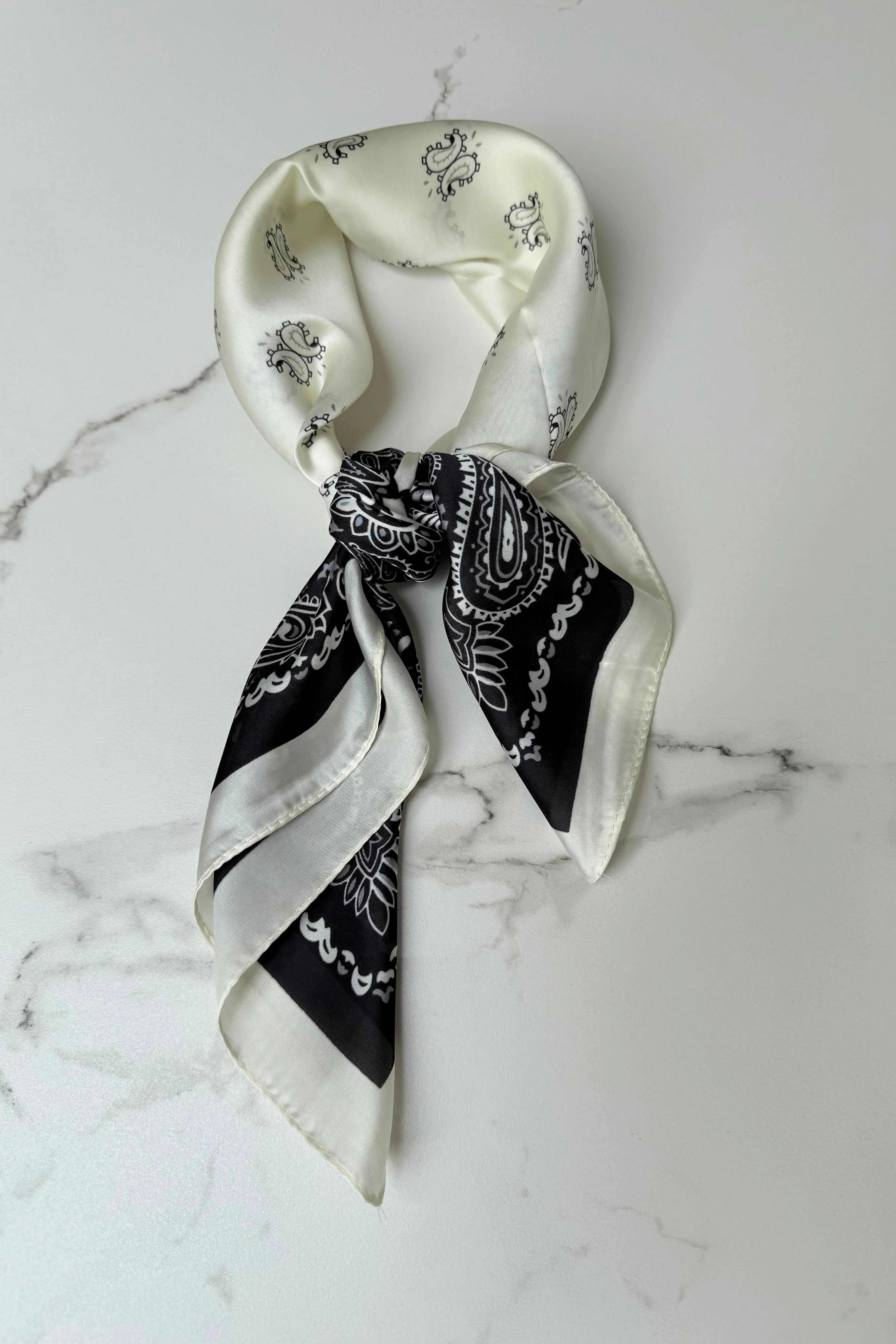 Vilja Scarf -Black/White bandana sold by Ost London