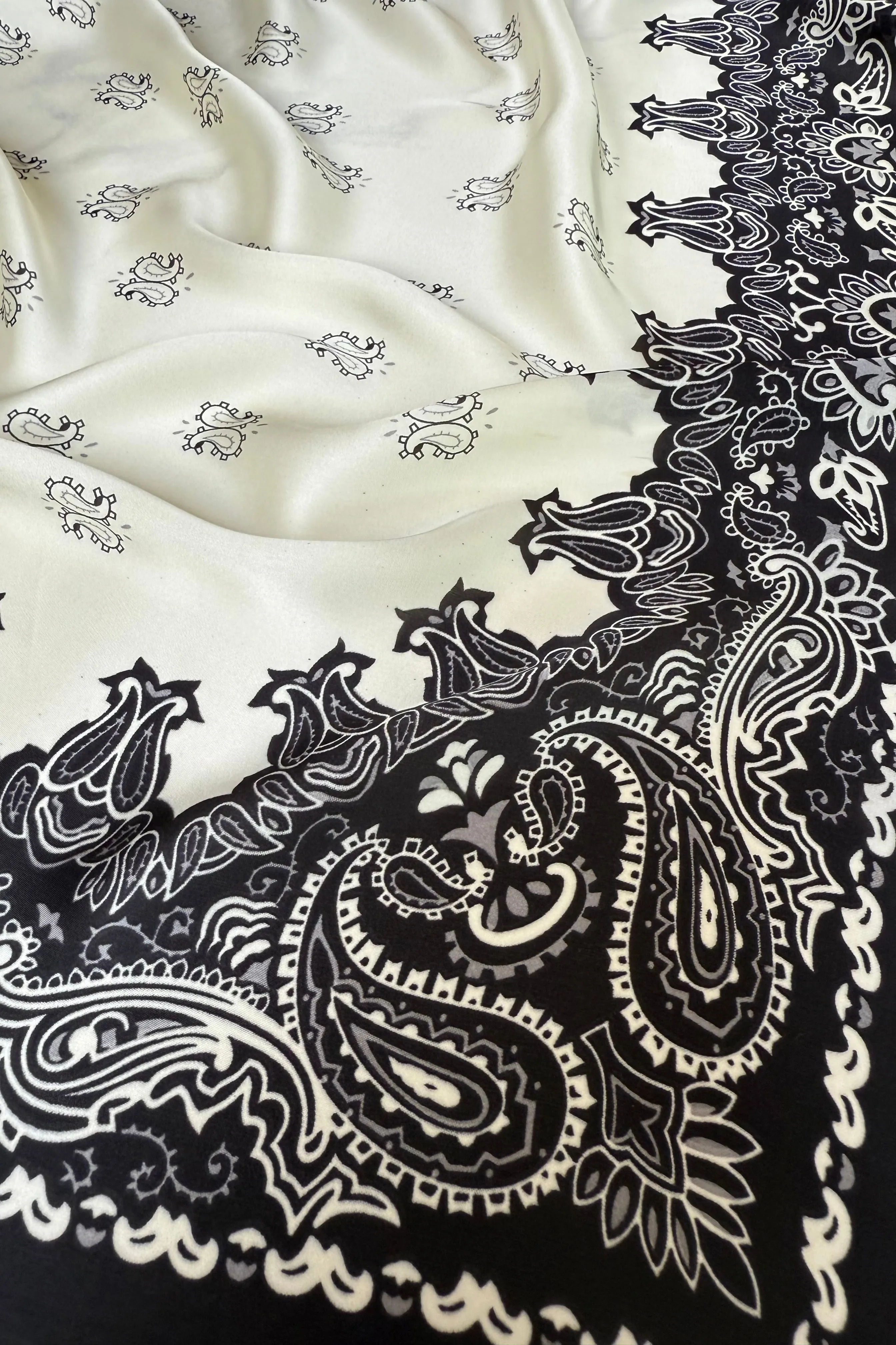 Vilja Scarf -Black/White bandana sold by Ost London product image thumbnail 2