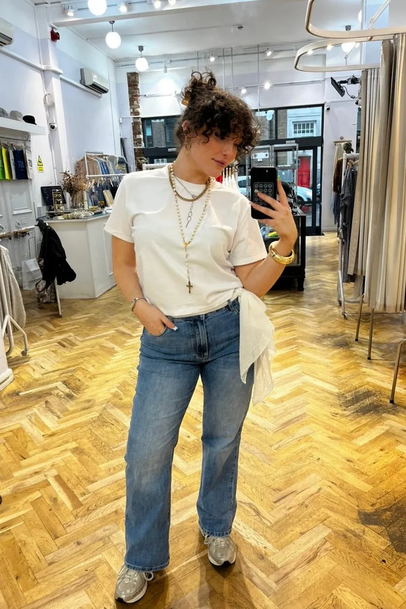 Astrid High Waist Jeans -Mid Blue sold by Ost London product image thumbnail 3