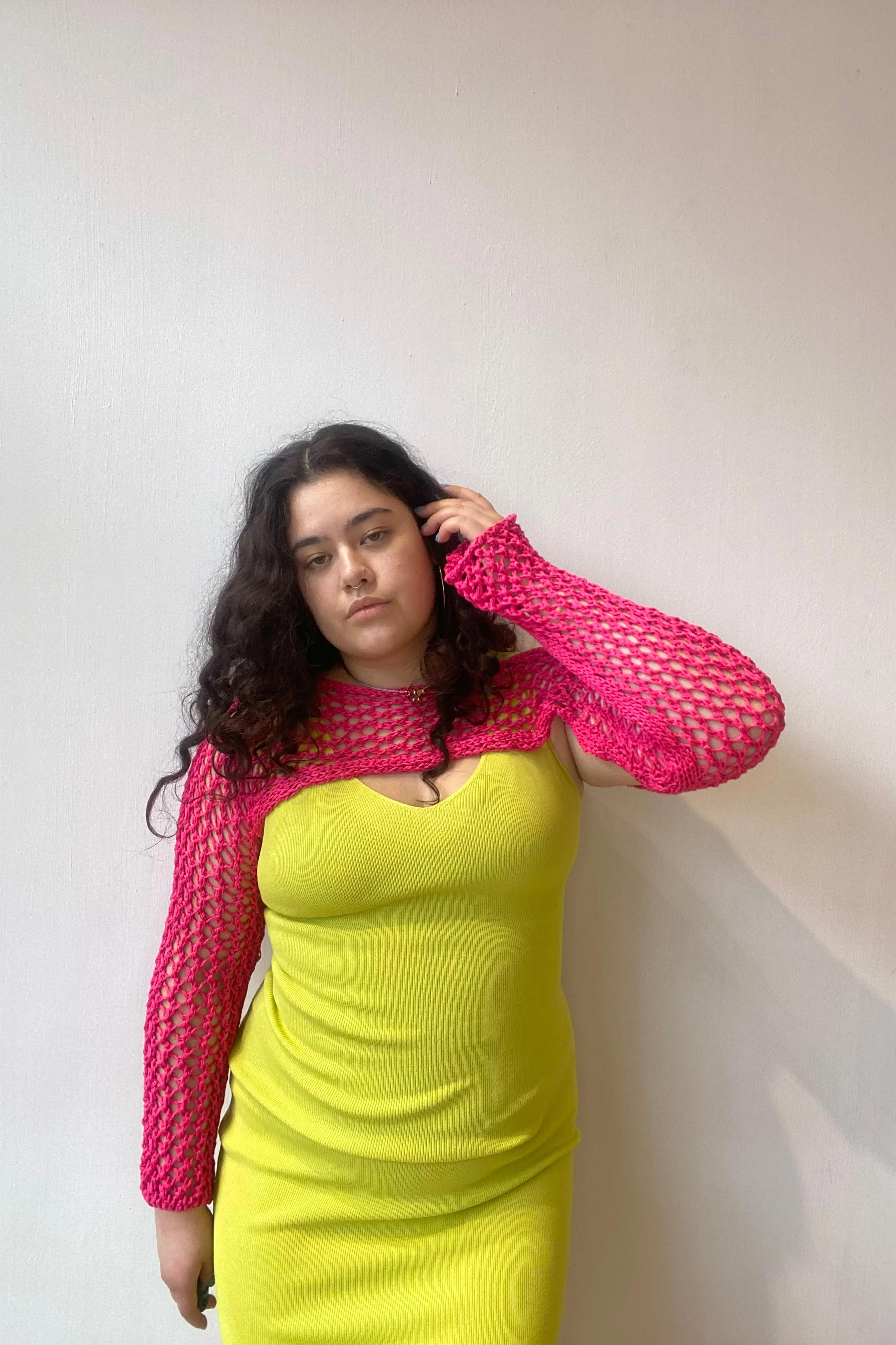Julie V Neck Dress -Lime sold by Ost London product image thumbnail 4