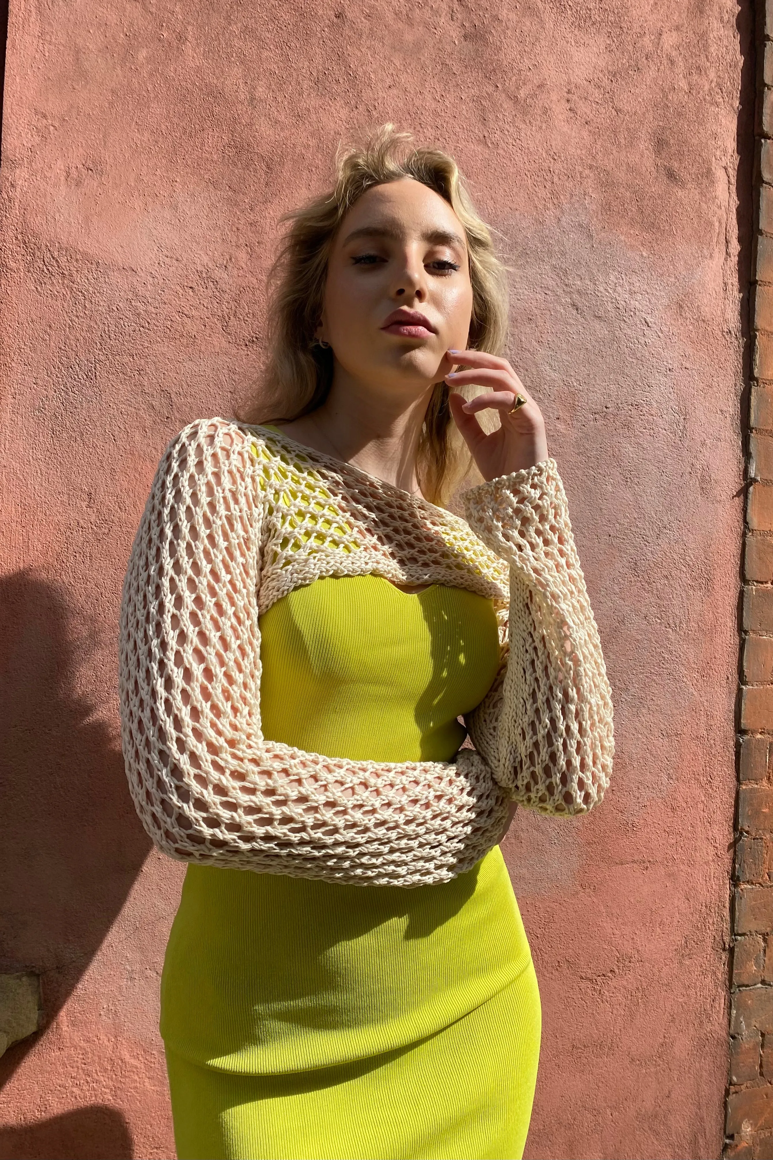 Julie V Neck Dress -Lime sold by Ost London
