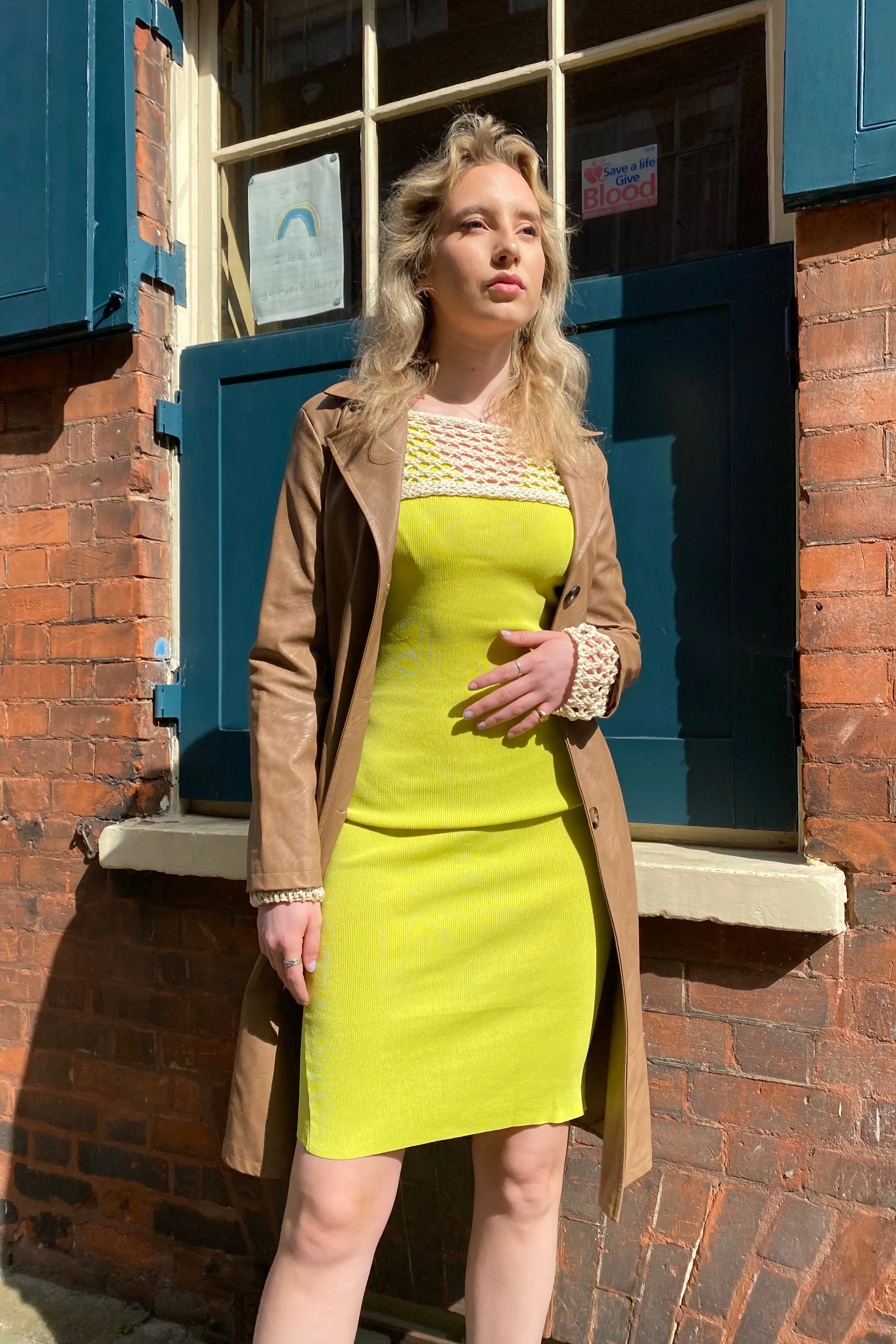 Julie V Neck Dress -Lime sold by Ost London product image thumbnail 5