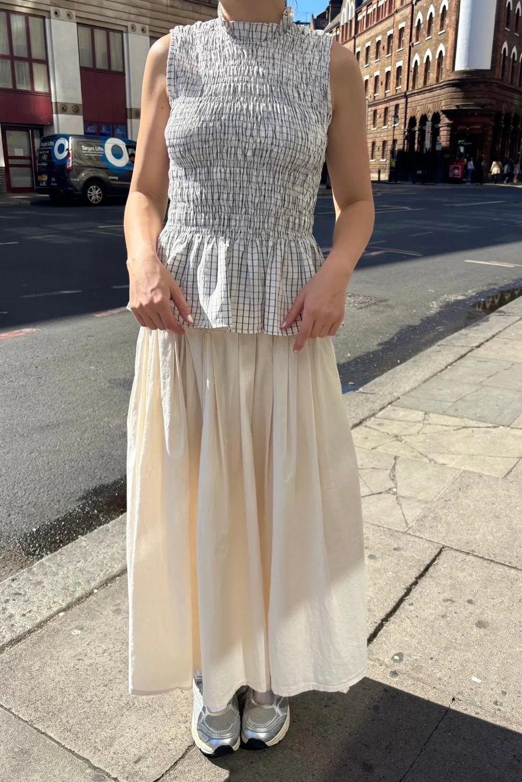 Leonora Smocked Blouse Sleeveless -White sold by Ost London product image thumbnail 3