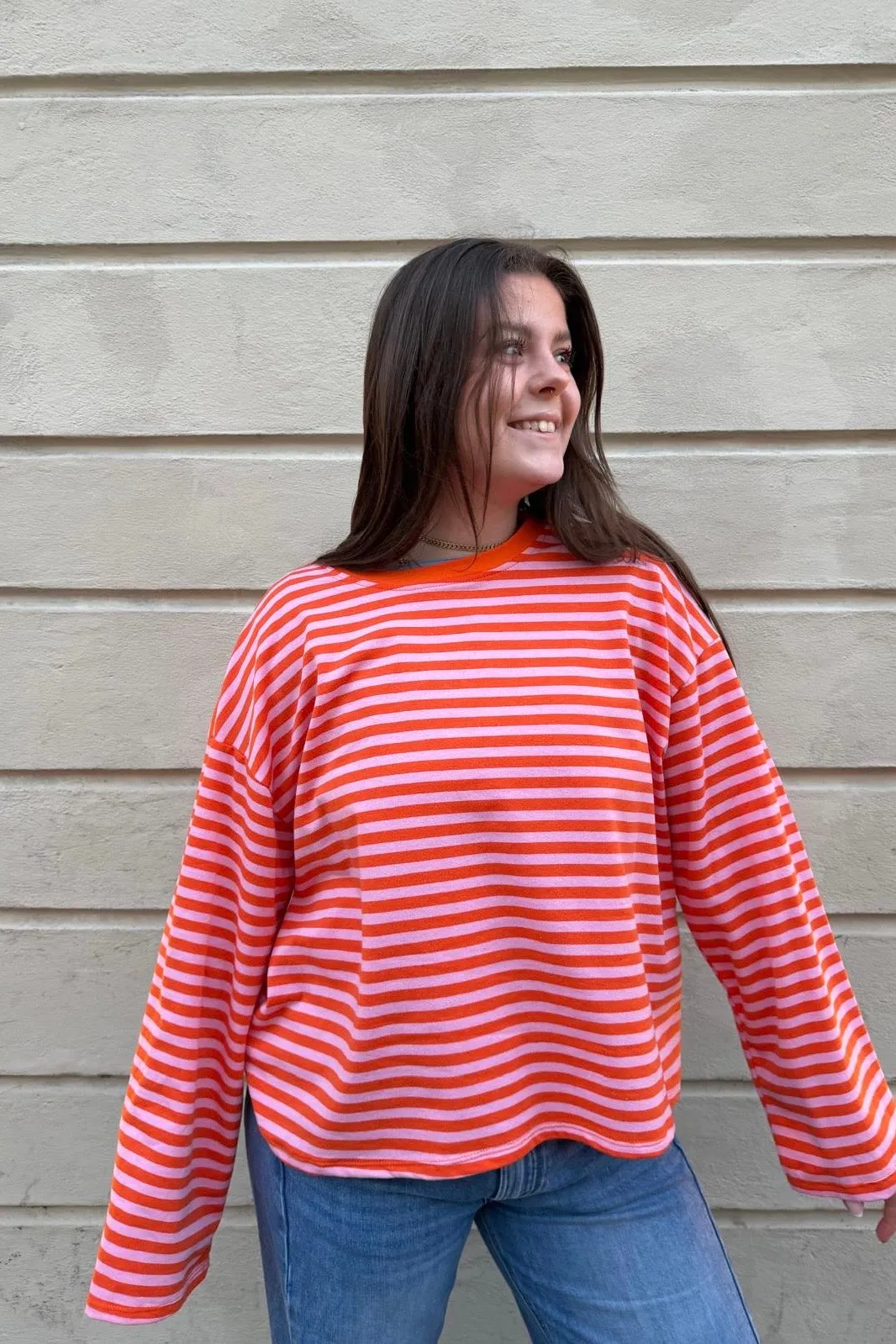 Anna Crewneck -Orange/Pink sold by Ost London product image thumbnail 2