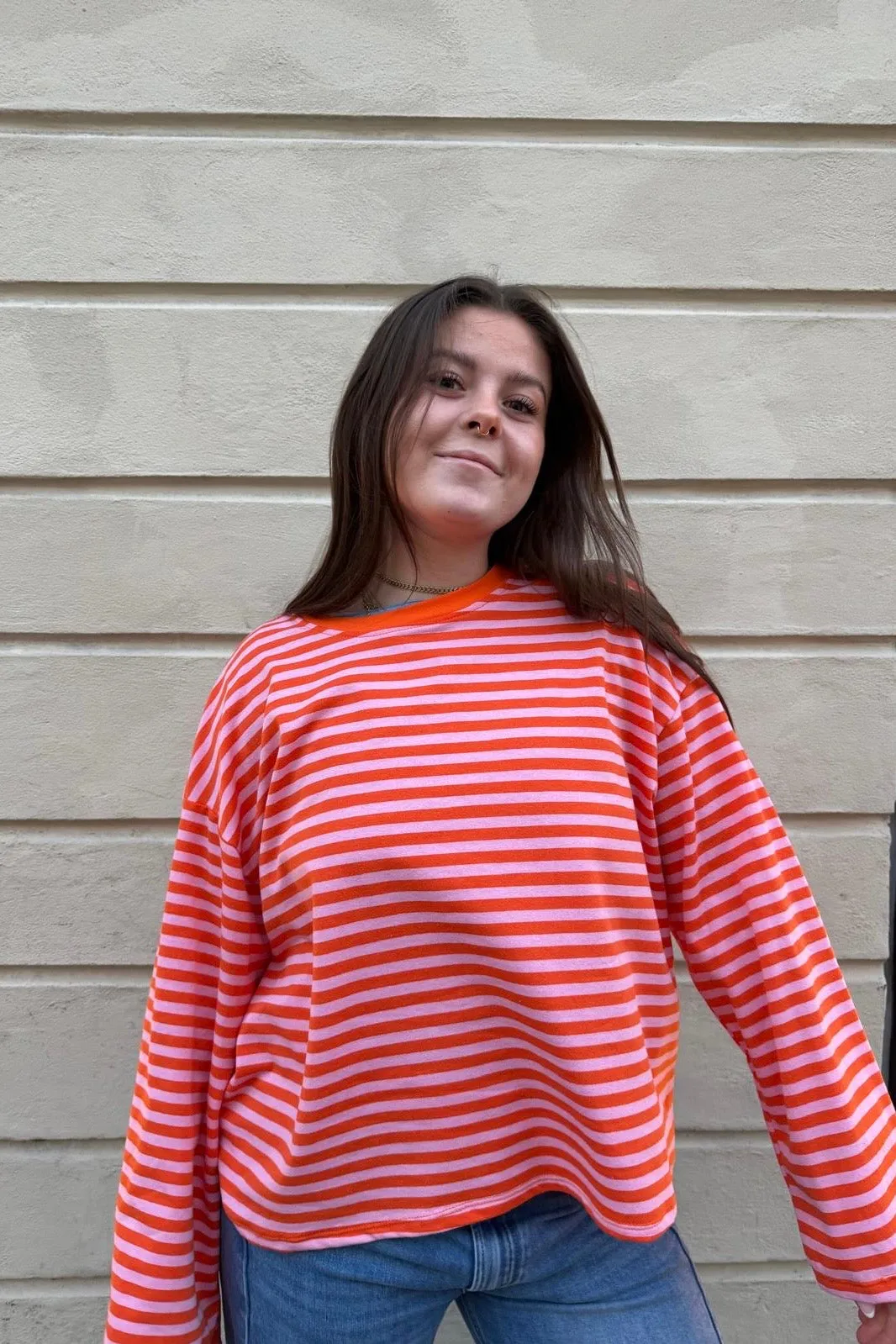 Anna Crewneck -Orange/Pink sold by Ost London product image thumbnail 4