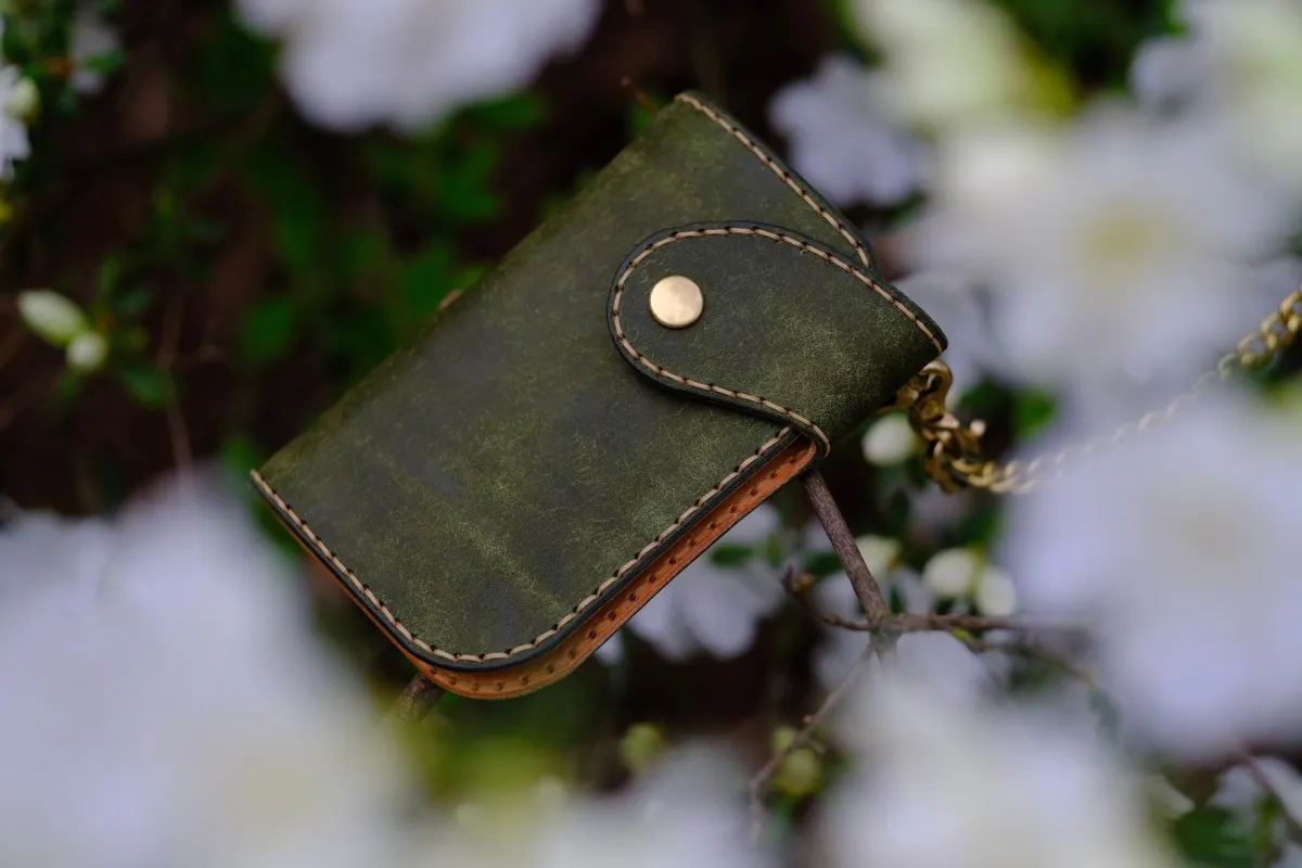 Blue Ridge Billfold Wallet (Olive/Natural Pueblo) made by Harker Leatherworks