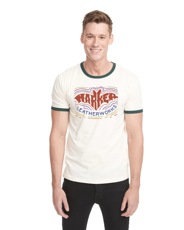 "Bat-a-delic" Ringer Tee made by Harker Leatherworks