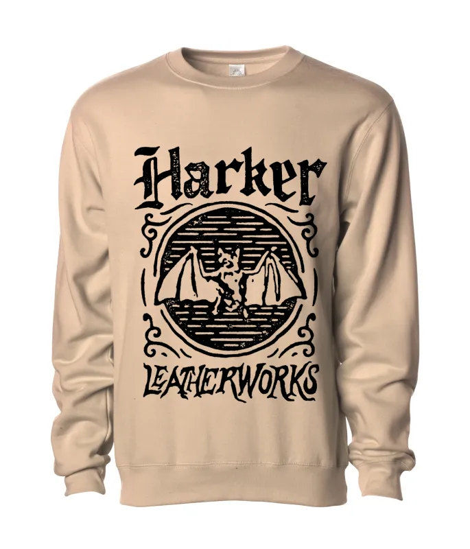 "Vitruvian Bat" Midweight Sweatshirt made by Harker Leatherworks