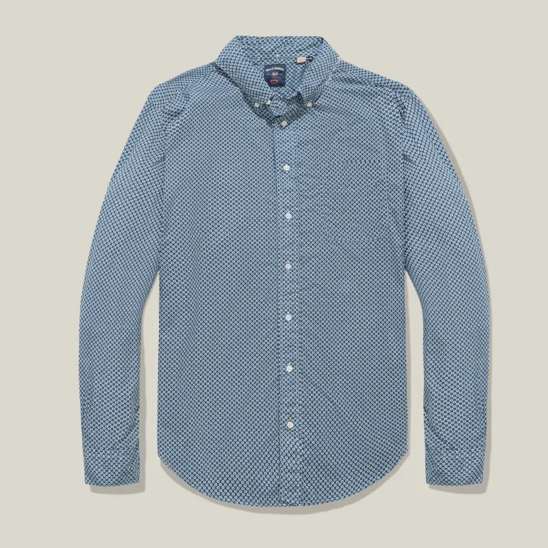 Navy Printed Shirt  – Standard Fit made by Bills Khakis