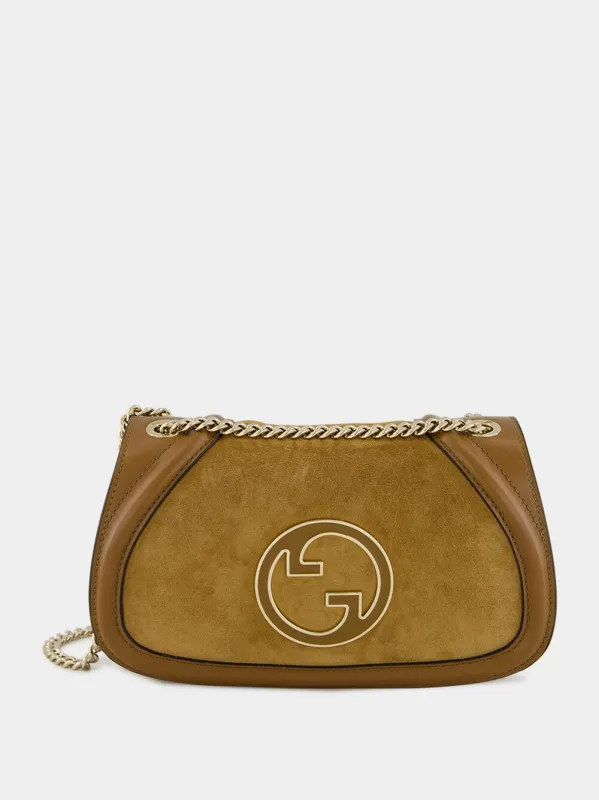 Light Brown Suede Blondie Medium Shoulder Bag sold by Fashion Clinic