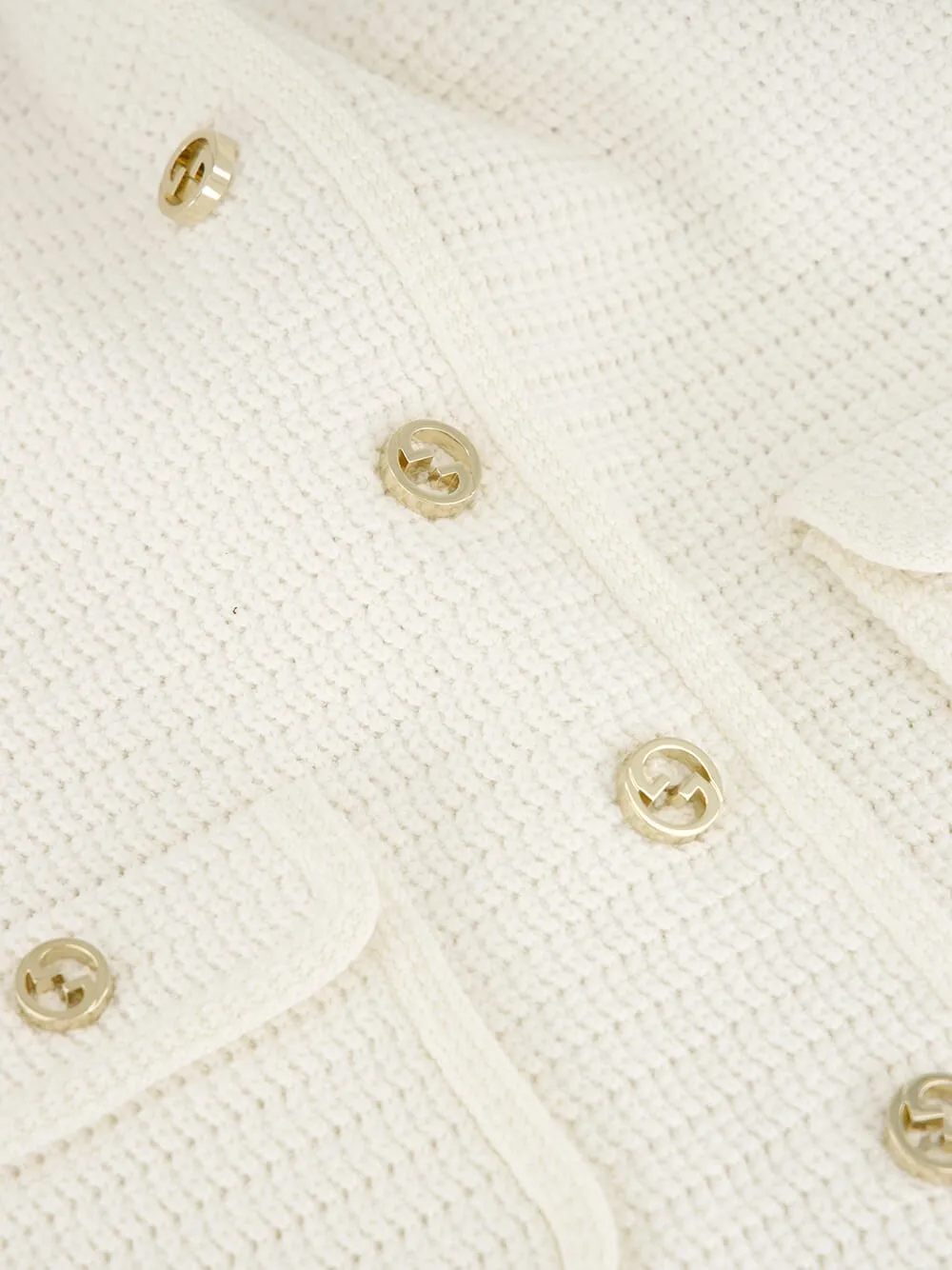 White Fine Cotton Cardigan with G Buttons sold by Fashion Clinic product image thumbnail 5