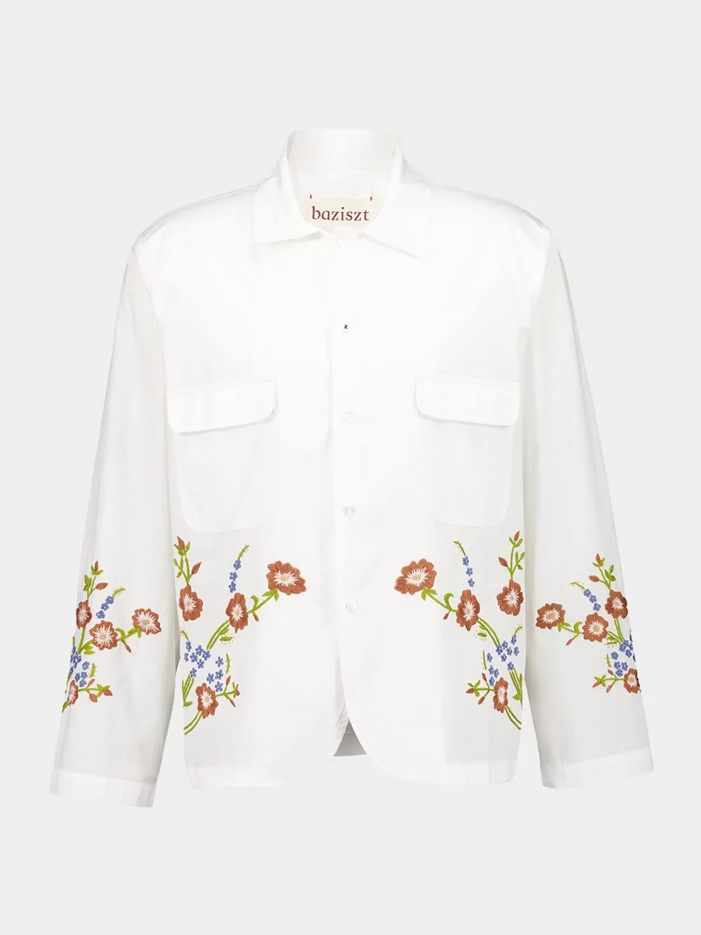White Hocha Long-Sleeved Cotton Shirt sold by Fashion Clinic