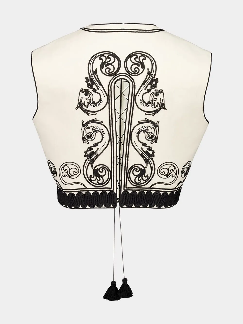 Ivory Kymata Embroidered Cotton Vest sold by Fashion Clinic product image thumbnail 3