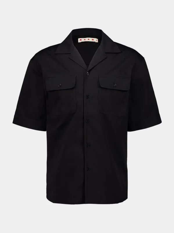 Black Cotton Shirt with Front Pockets sold by Fashion Clinic