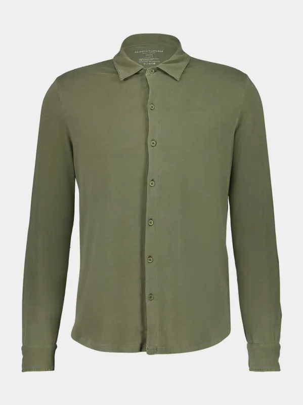 Army Green Herman Long-Sleeved Shirt sold by Fashion Clinic