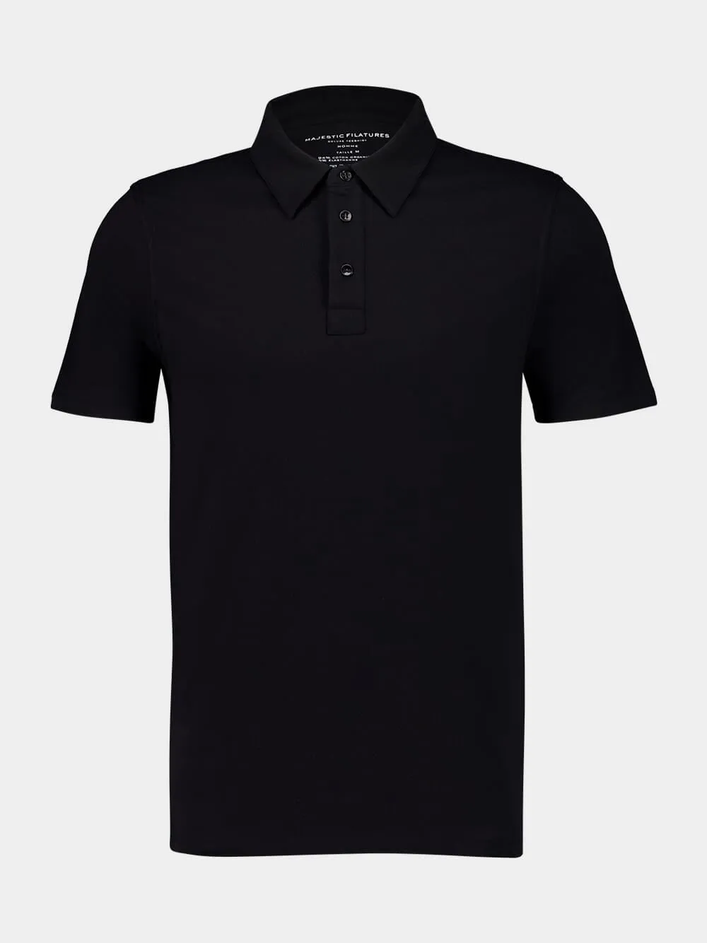 Black Organic Cotton Polo Shirt sold by Fashion Clinic