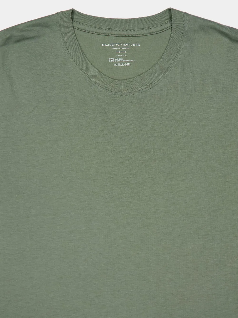 Khaki Green T-Shirt with Round Neck sold by Fashion Clinic product image thumbnail 3