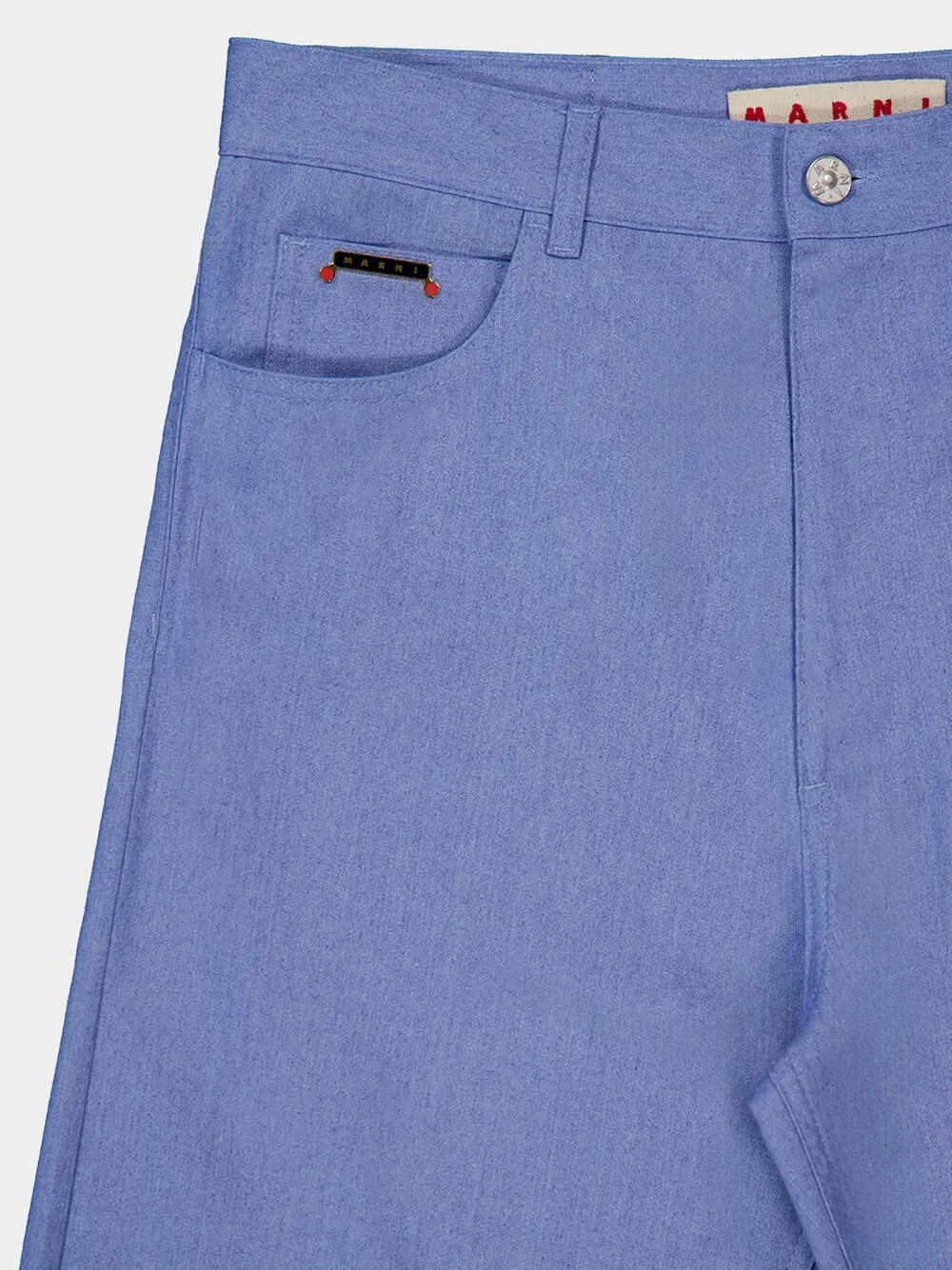 Iris Blue Wide-Leg Denim Jeans with Trunkaroo Plaque sold by Fashion Clinic product image thumbnail 5