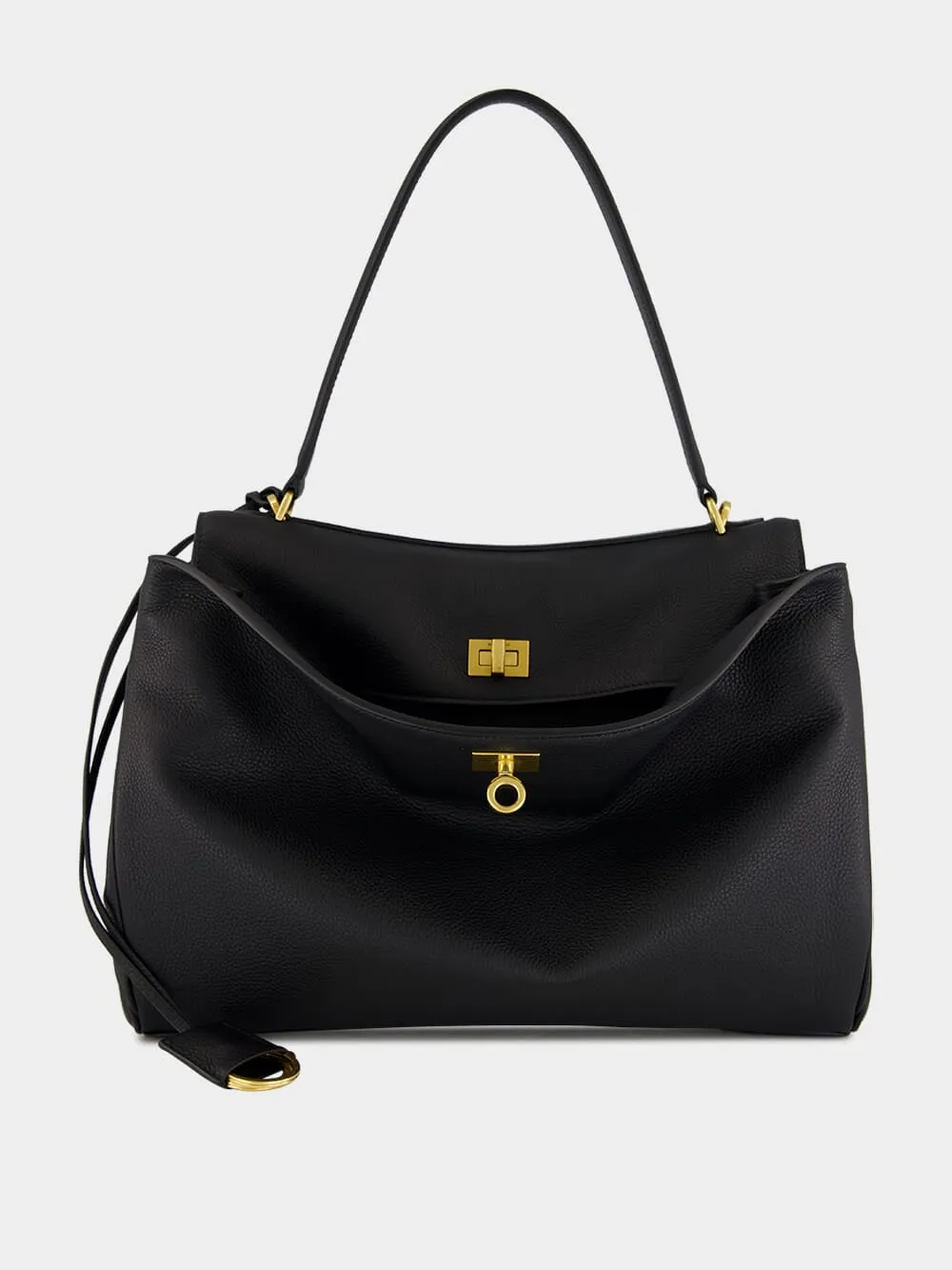 Black Medium Rodeo Grained Calfskin Handbag sold by Fashion Clinic
